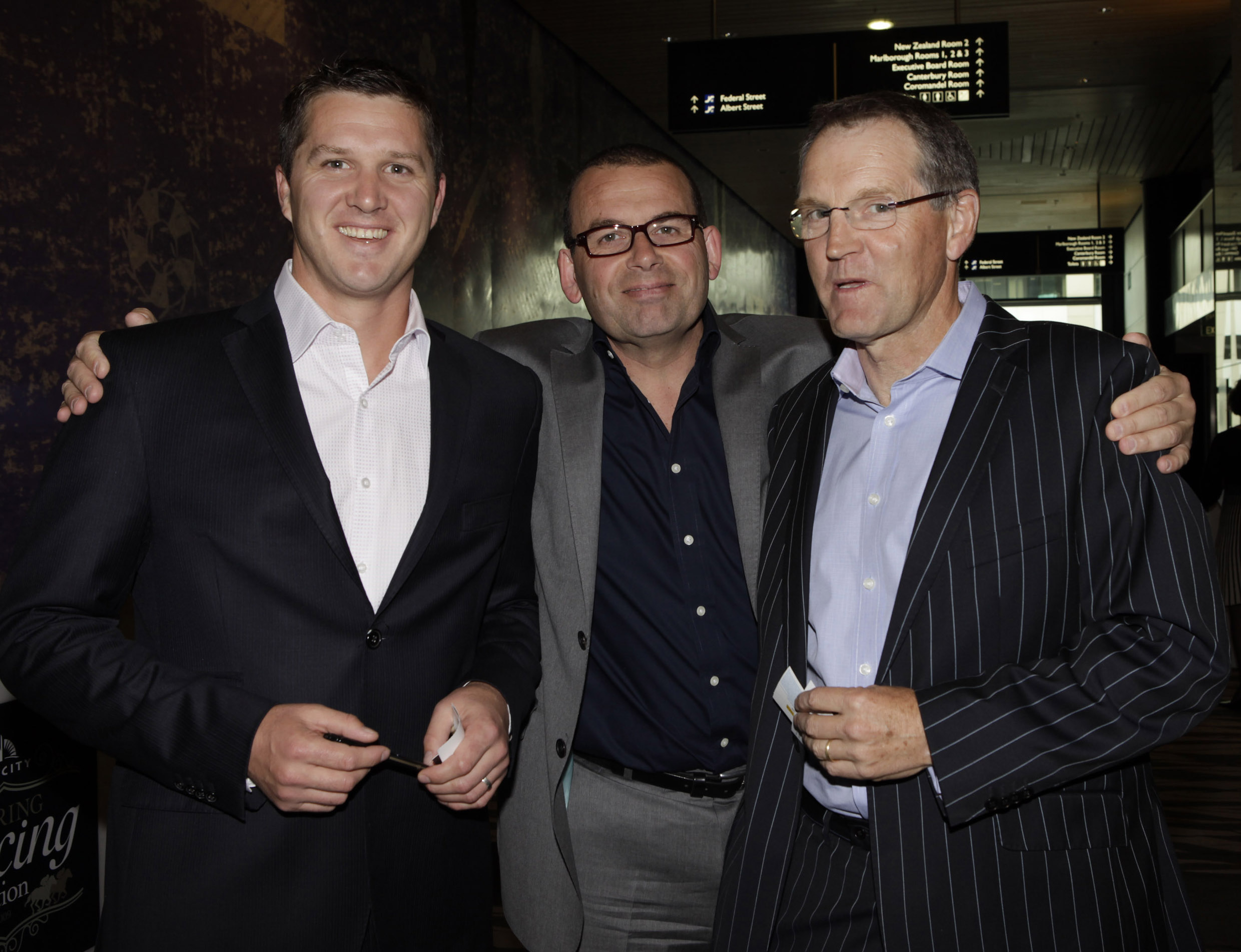 Former TVNZ staff Corin Dann, Paul Henry and Peter Williams at an event in 2009. Photo / Frances Oliver