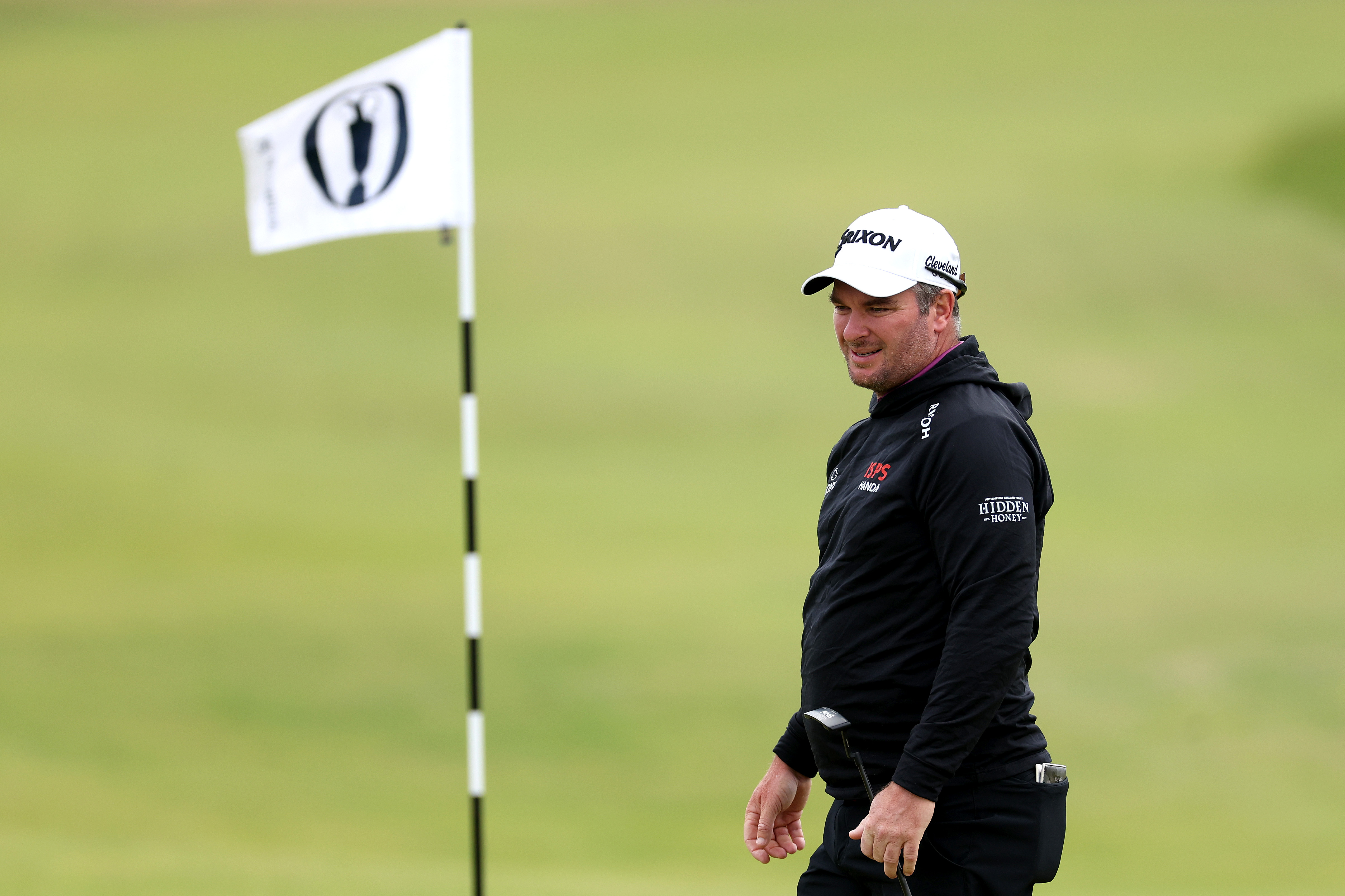 Ryan Fox on the 1st green prior to The 151st Open at Royal Liverpool Golf Club on July 18. Photo / Getty Images