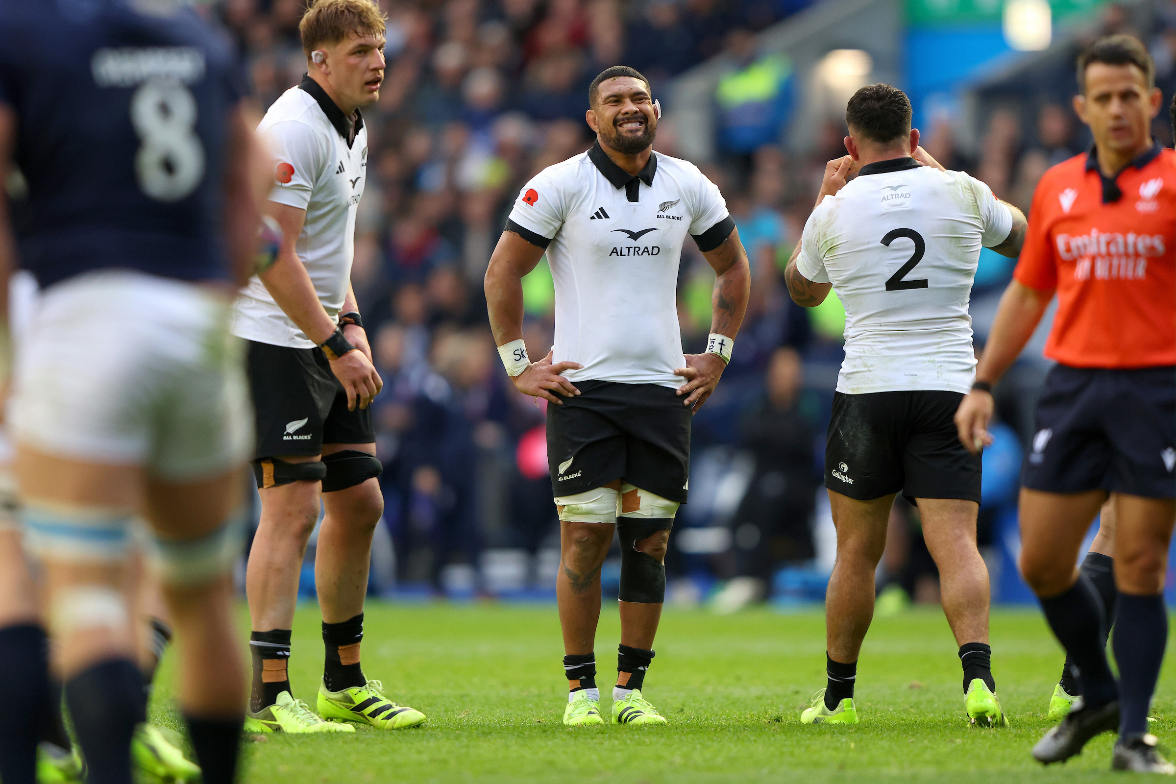 All Blacks skipper Ardie Savea reacts during the side's win over Scotland. Photo / Photosport