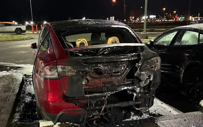 Damage at a Telsa dealership in Salem, Oregon. Photo / United States District Court for the District of Oregon