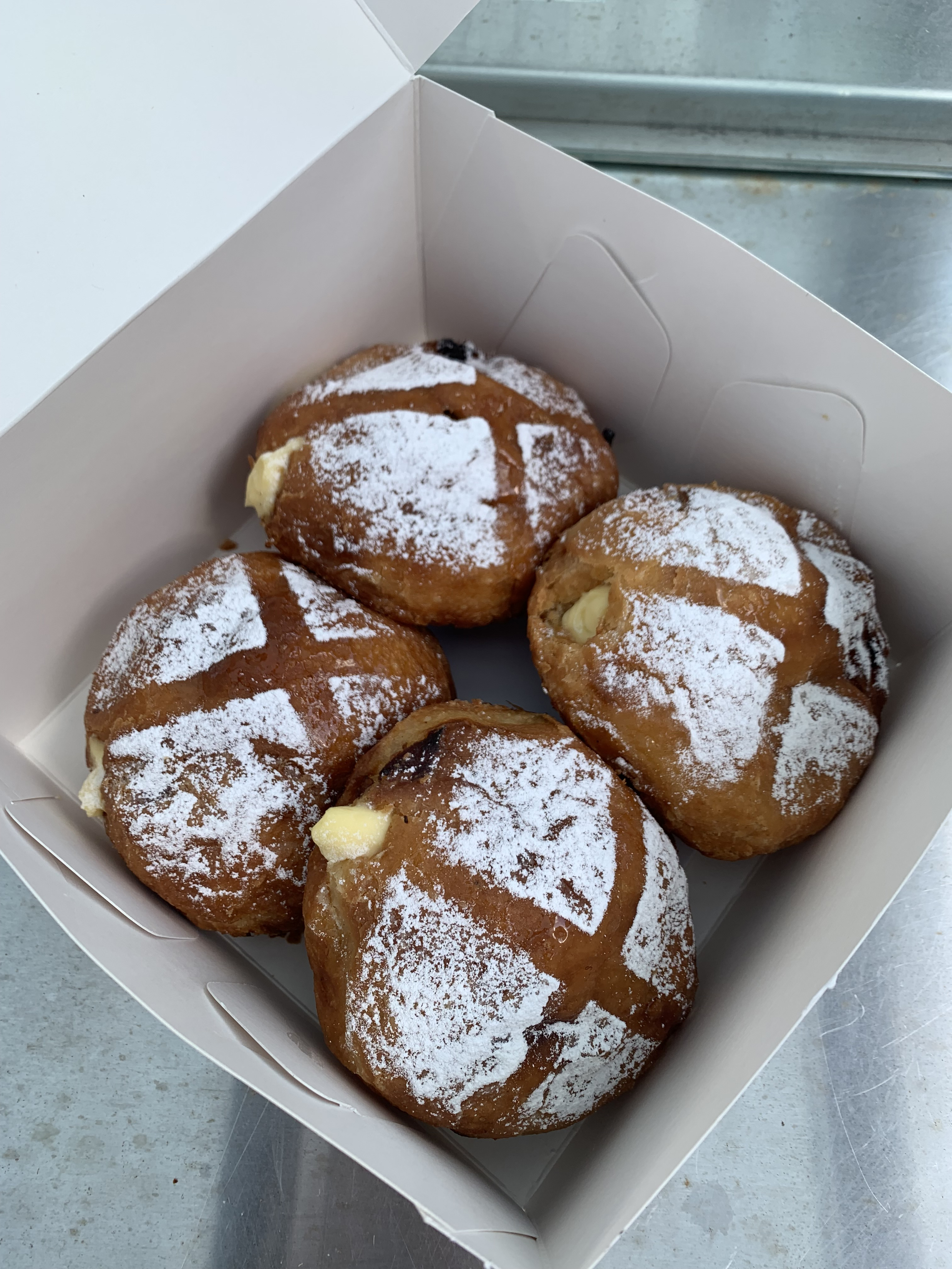 Hot cross bun doughnuts from the Park Hyatt's The Pantry.