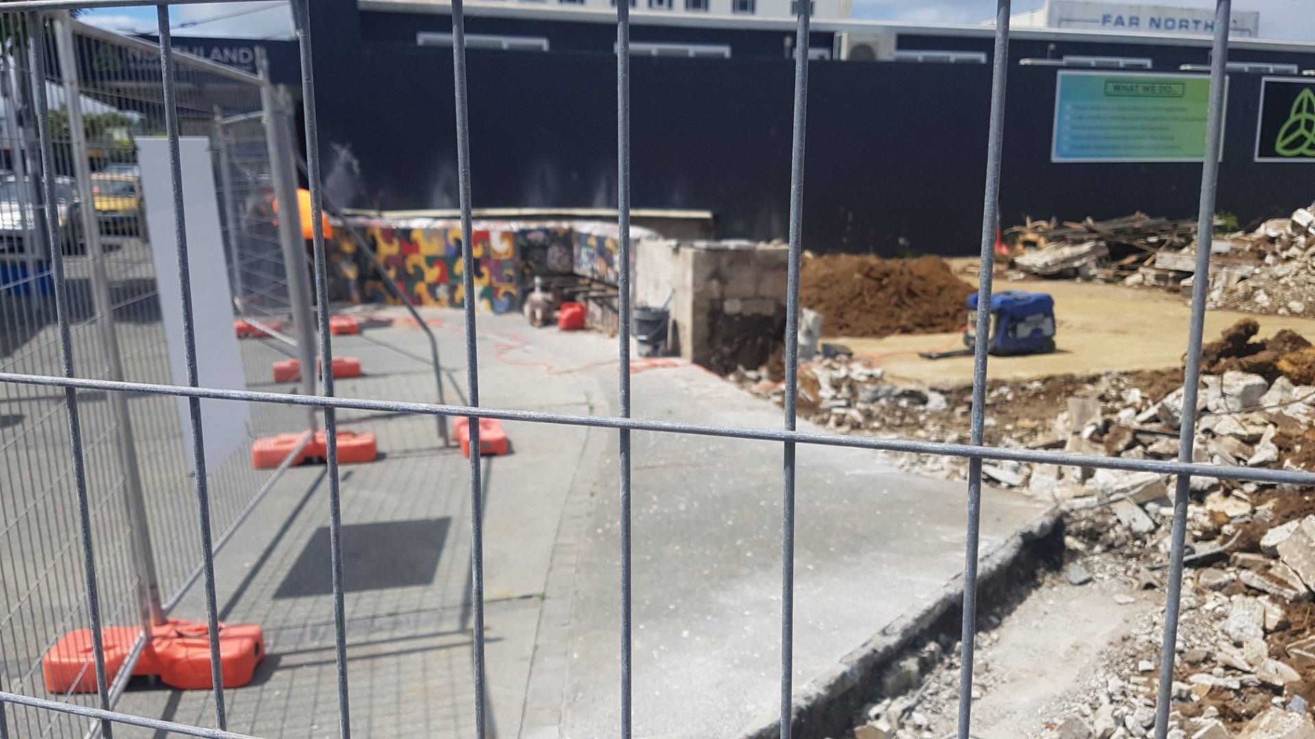 Work has started to demolish the mosaic wall in Kaitāia’s Commerce St, with the tiles to be incorporated in the wider Te Hiku Revitalisation Project