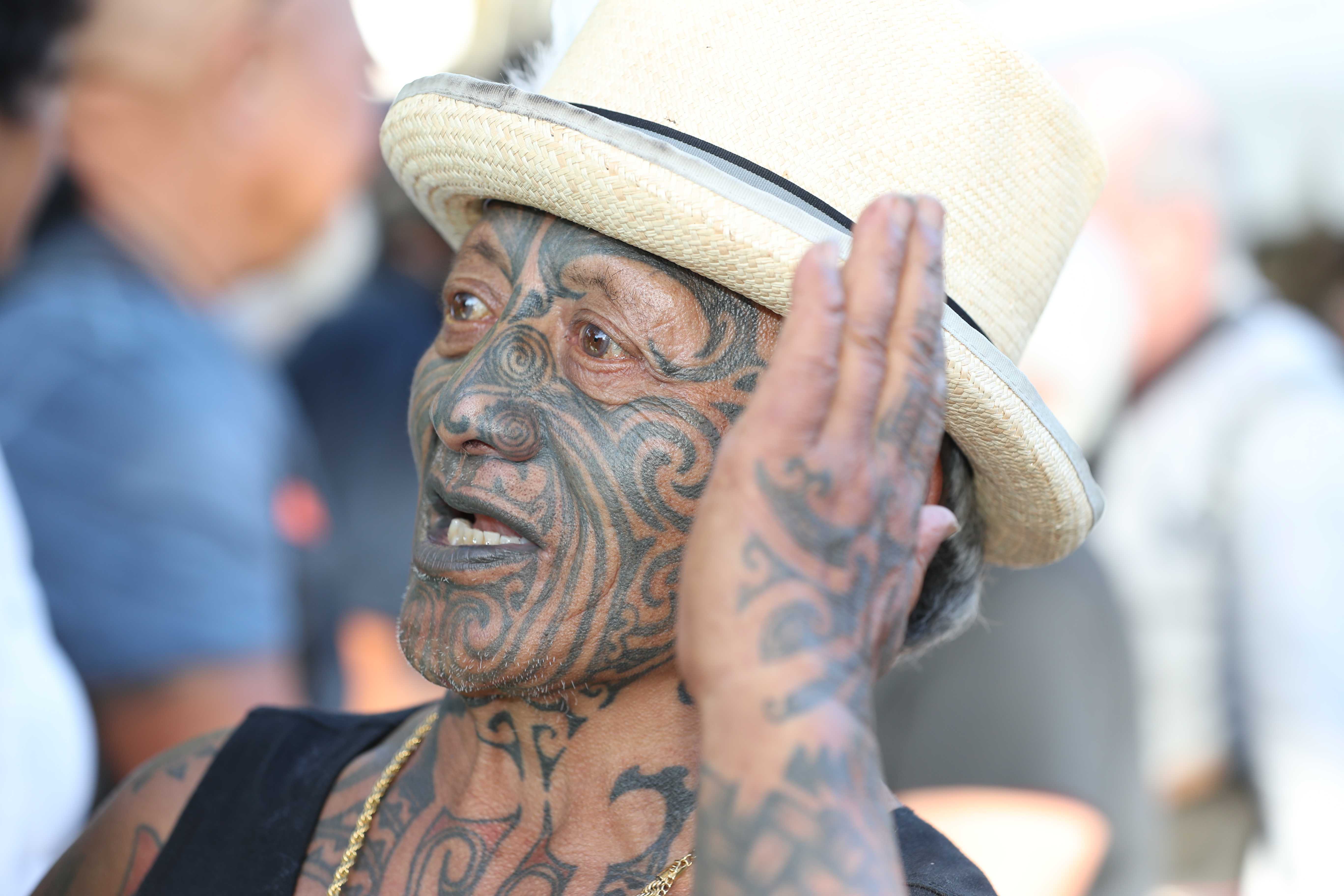 Tāme Iti leading his hīkoi to Waitangi. Photo / Michael Cunningham