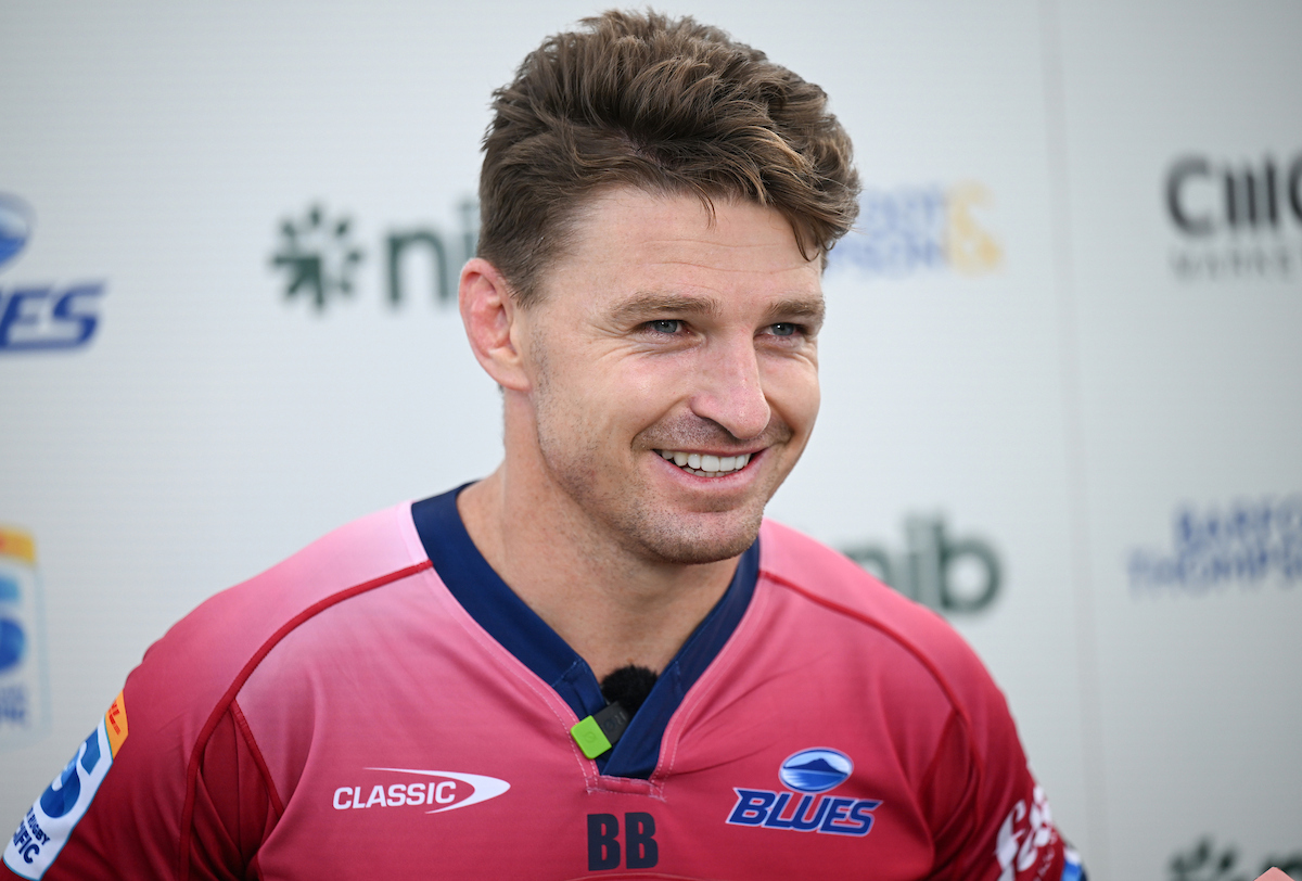Beauden Barrett was at a Blues Super Rugby training session at Alexandra Park in Auckland. Photo / Photosport