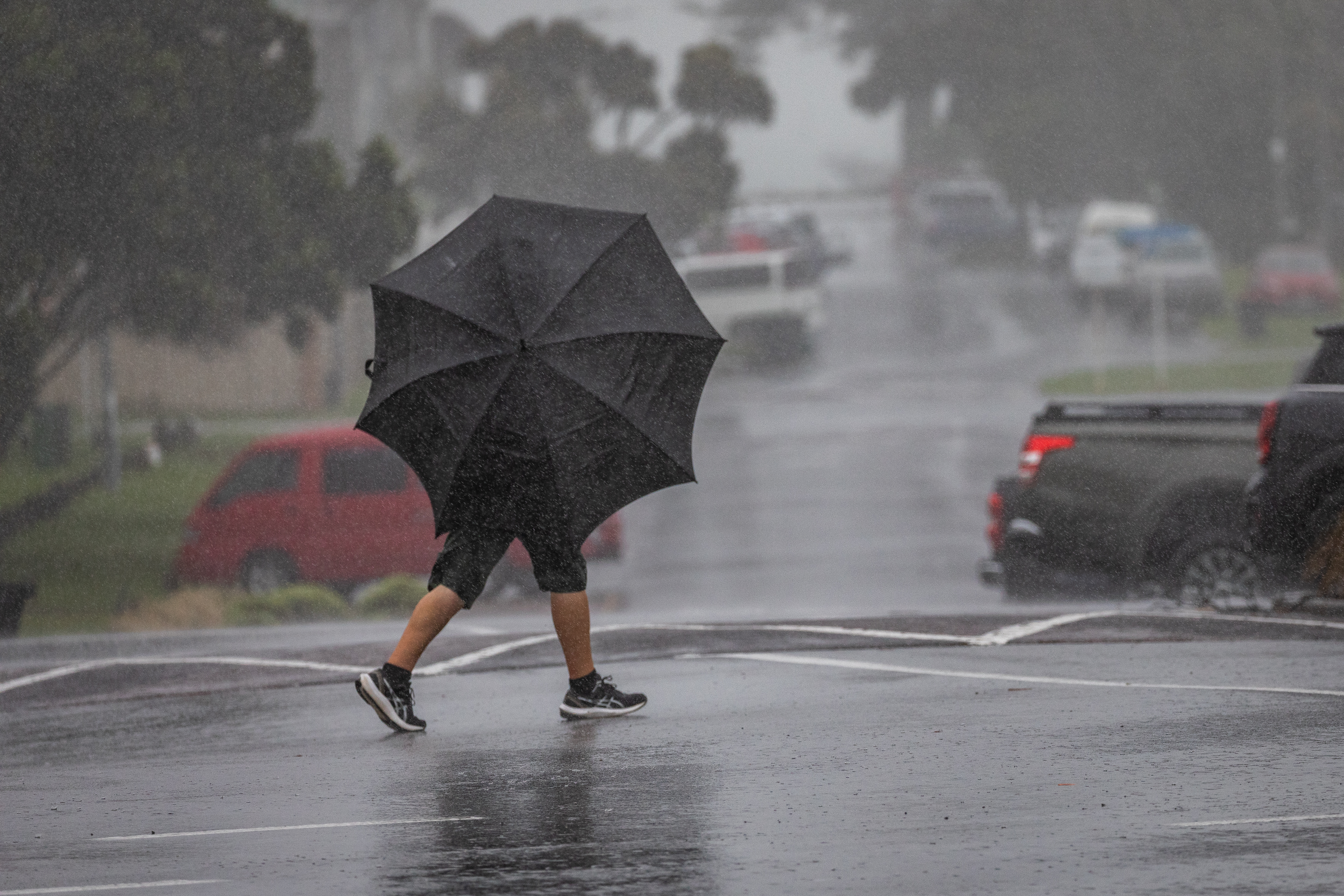 Heavy rain and wind hit Mt Maunganui today. Meteorologists expect the wider cool season to have a distinctly different flavour to this week's tropically fuelled downpours. Photo / Alex Cairns