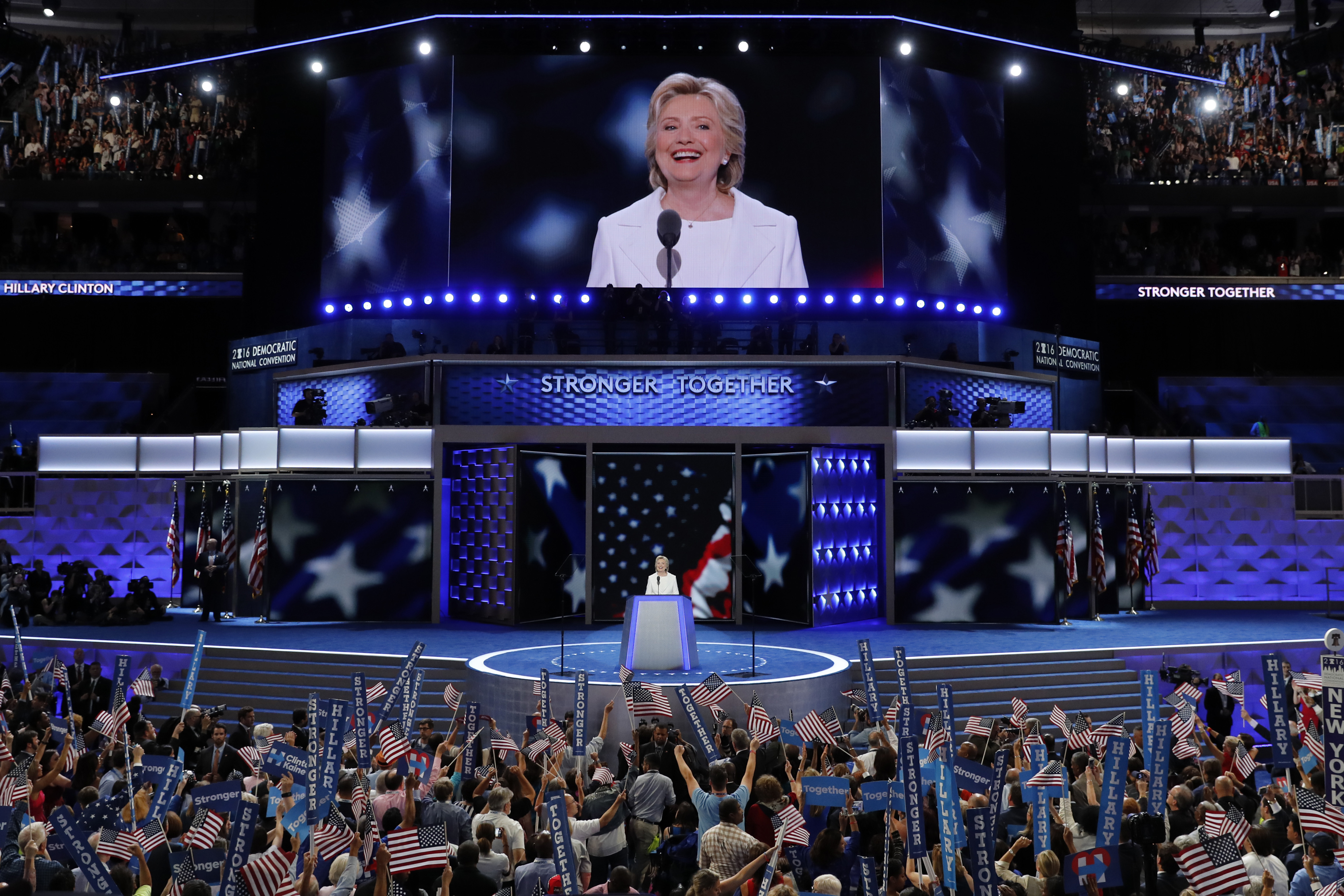 Democratic presidential nominee Hillary Clinton speaks. Photo / AP