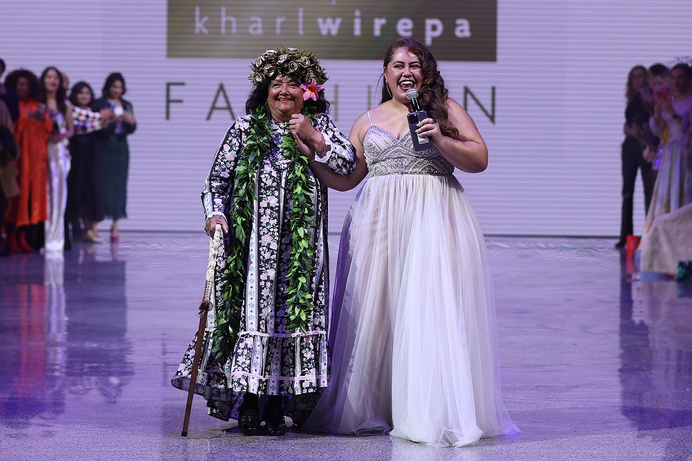 A highlight from Kharl Wirepa's show was the acknowledgment of Queen Pa Upokotini Tepaeru Marie Ariki of Vaka Takitumu and singer Atutahi Potaka-Dewes. Photo / Getty Images