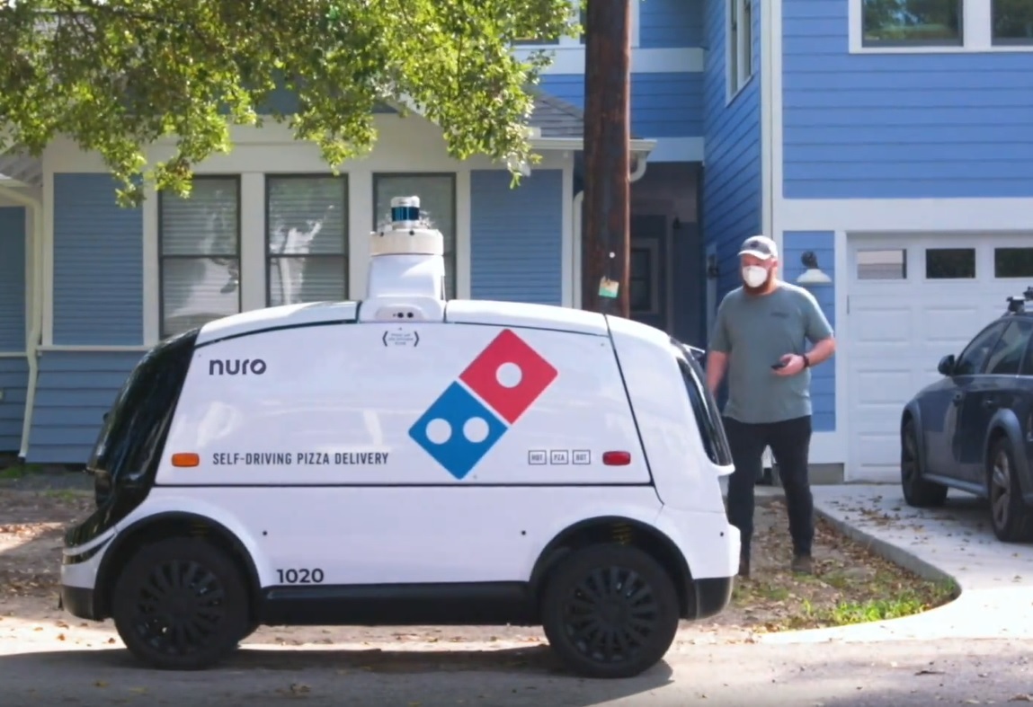 Domino's used Nuro for real-life driverless deliveries - for certain customers, at certain times of the day - during a July 2021 Houston trial. Photo / Supplied