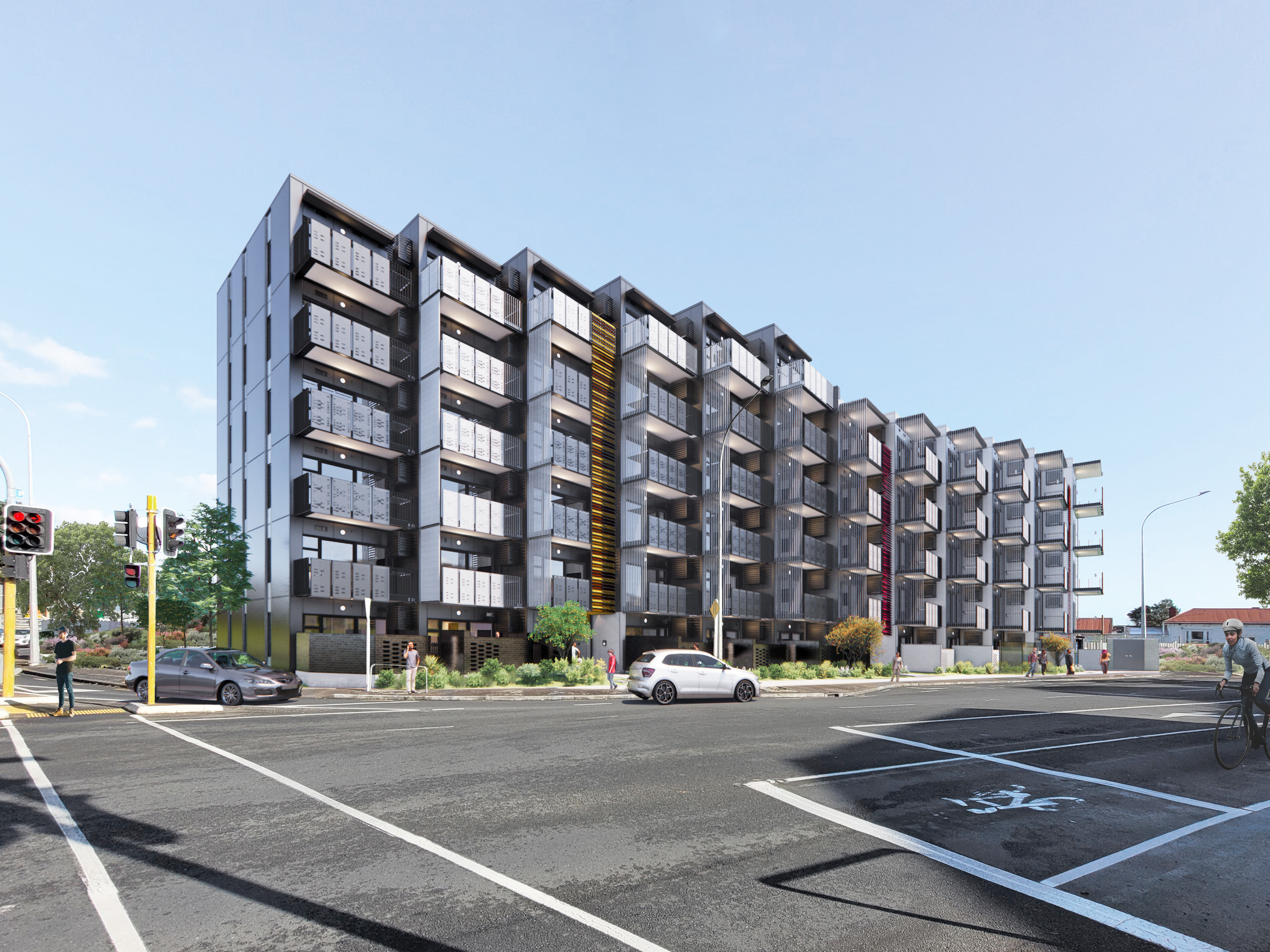 Plans for the finished block in Point Chevalier. Photo / Kāinga Ora
