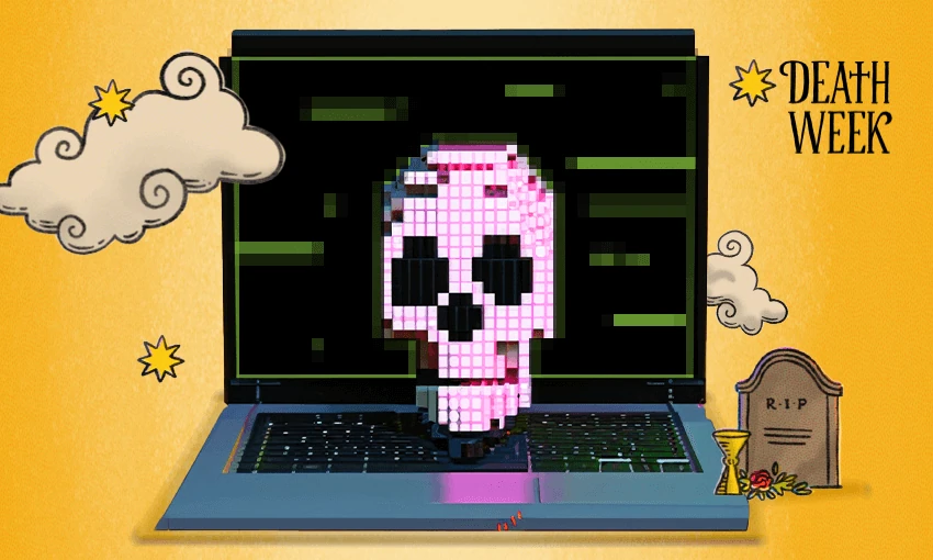 You put parts of yourself online, and those pixels and kilobytes can endure beyond your physical body. (Image: AI Assisted/Tina Tiller)