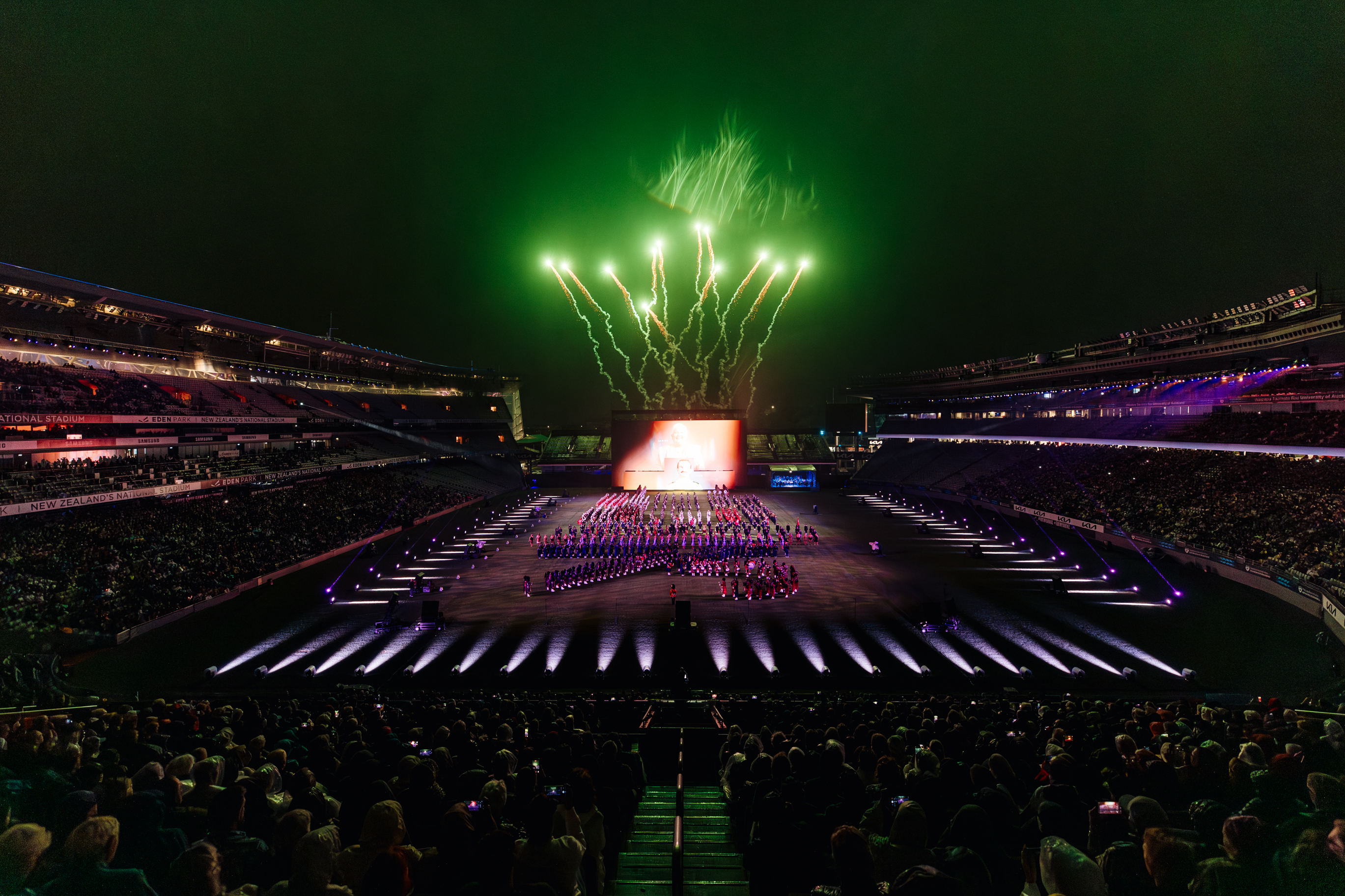 The opening night of the Royal Edinburgh Military Tattoo at Eden Park. Photo / Jared Tinetti