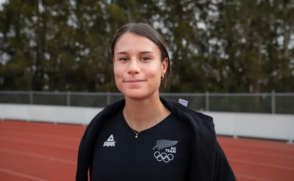 At an event announcing track and field athletes chosen for the Paris Olympics, reporters were asked not to put questions to sprinter Zoe Hobbs about her non-selection in 2021. Photo / RNZ / Cole Eastham-Farrelly
