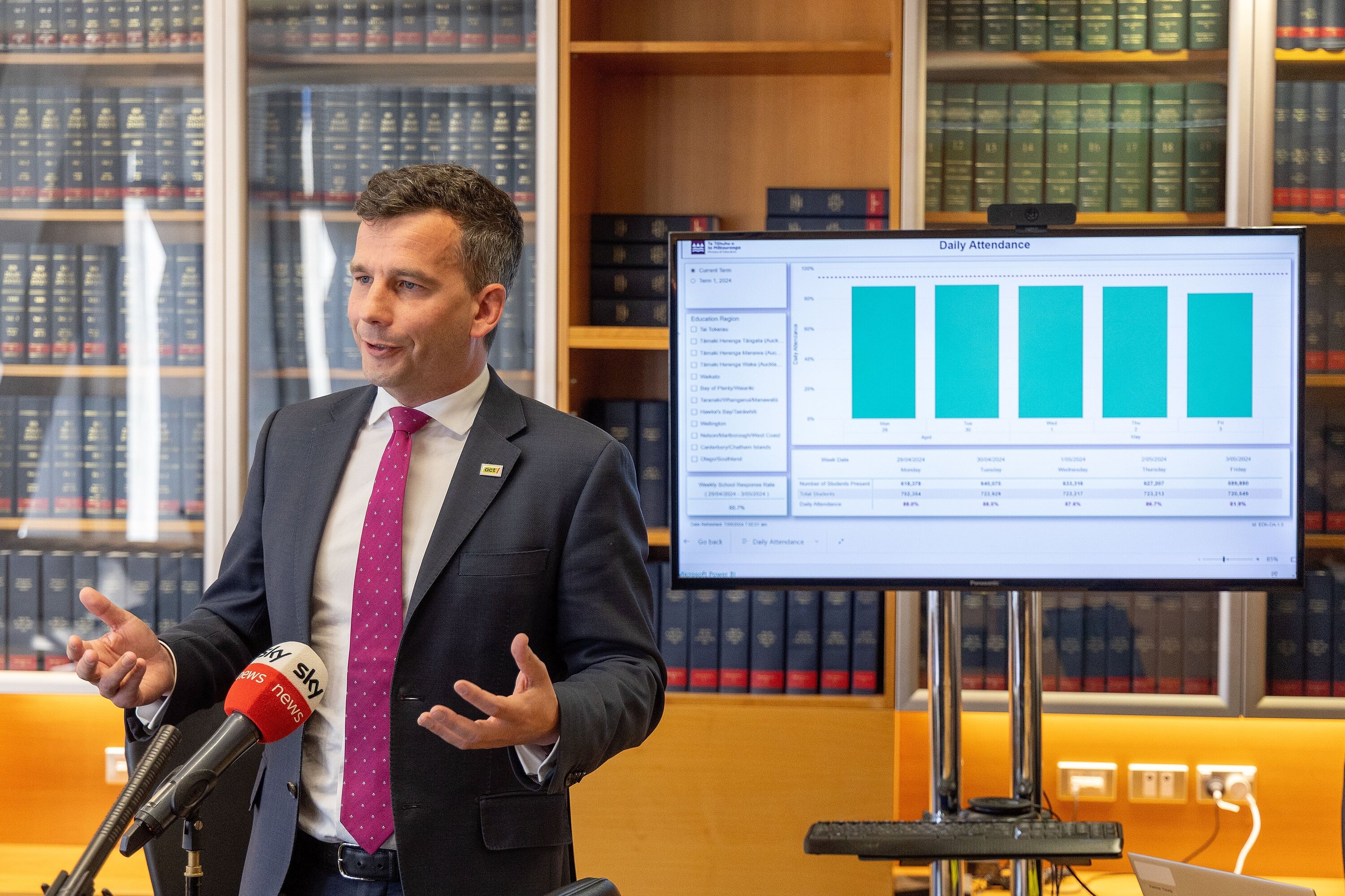 Associate Minister Education David Seymour says chronic absence is a major problem. New Zealand Herald photograph by Marty Melville 07 May 2024