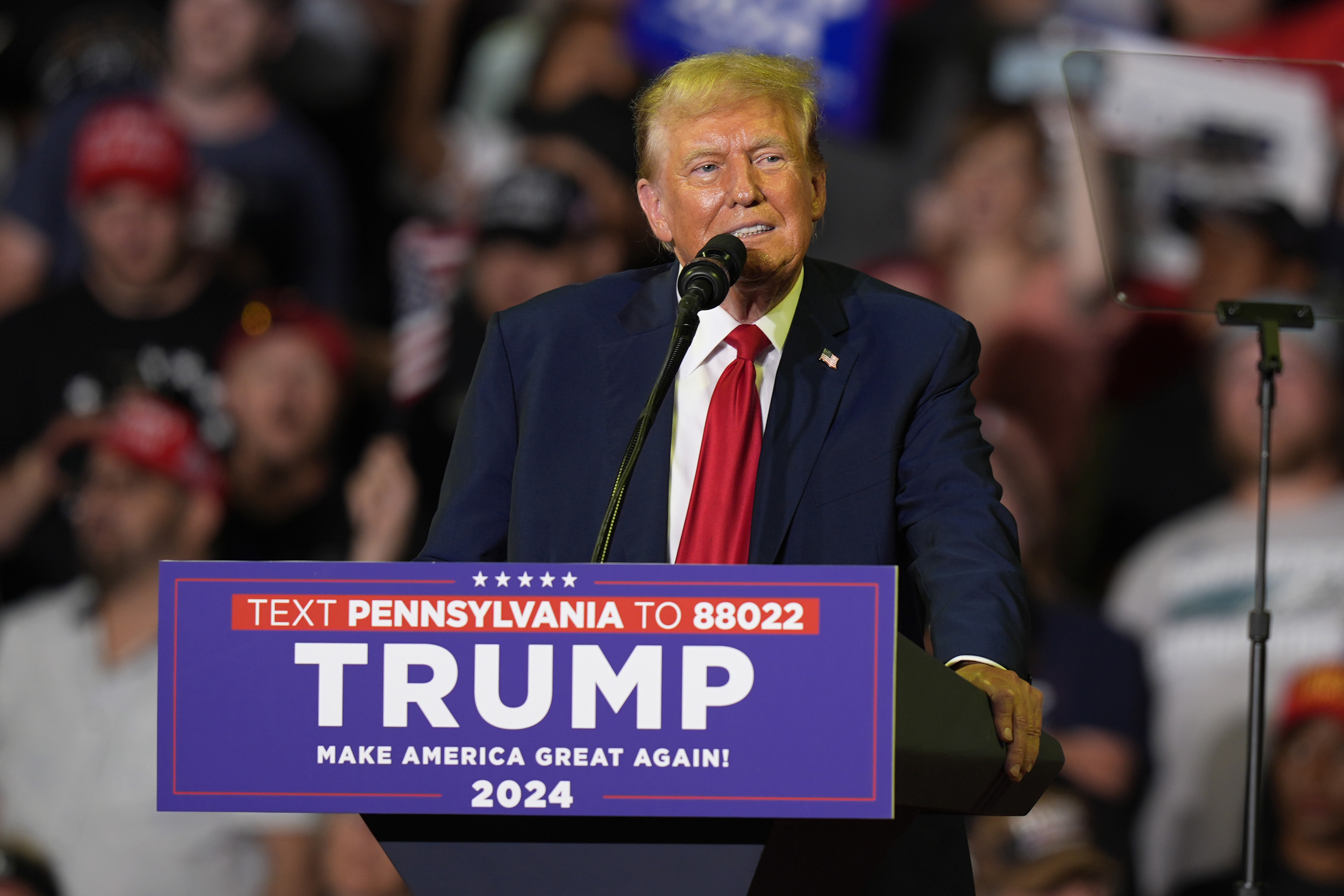 Republican presidential candidate former President Donald Trump speaks at a campaign rally on June 22, 2024. Photo / AP