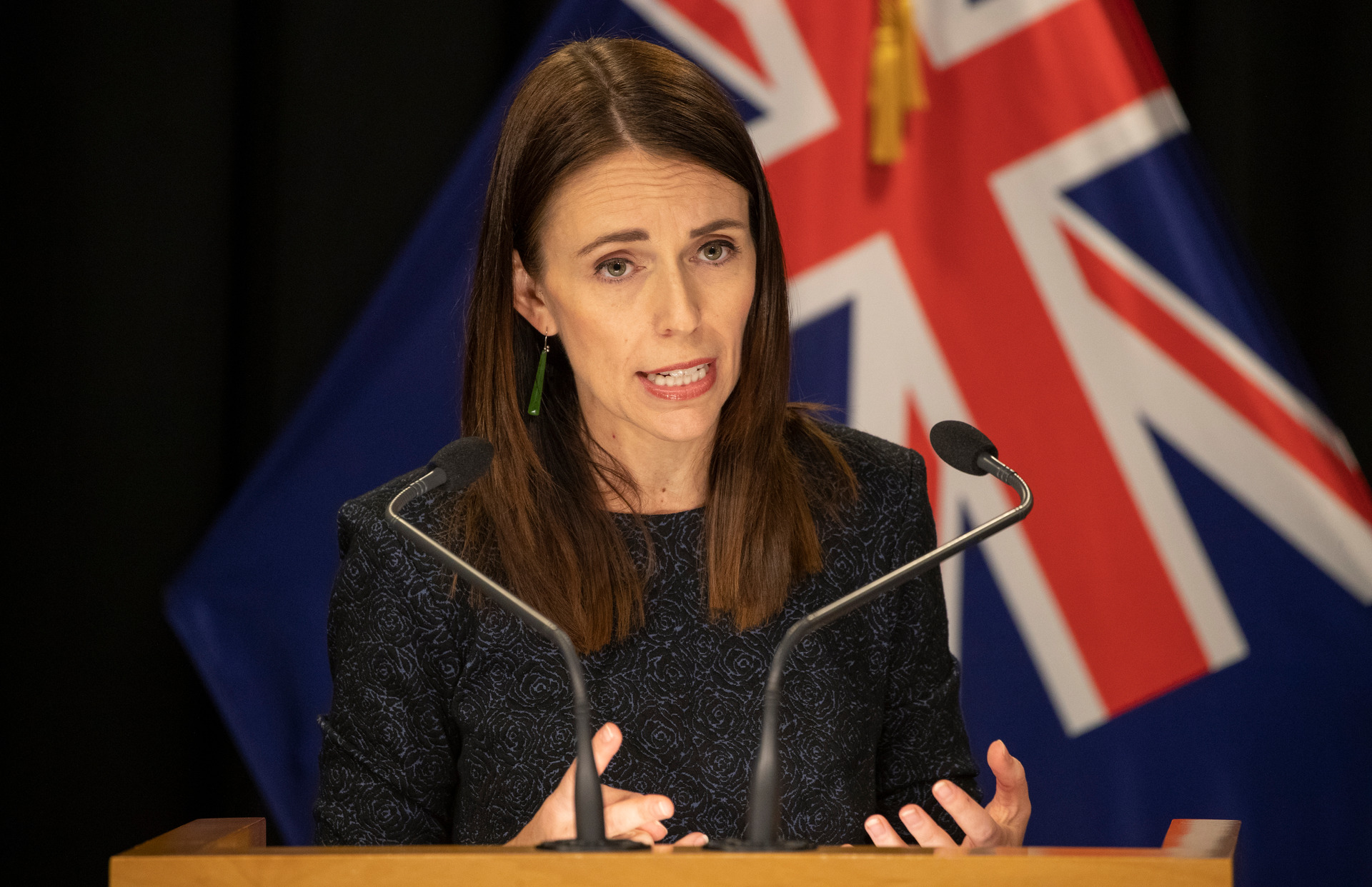 Prime Minister Jacinda Ardern announcing the Government will put the country into lockdown to try to stop the spread of Covid-19. Photo / Mark Mitchell