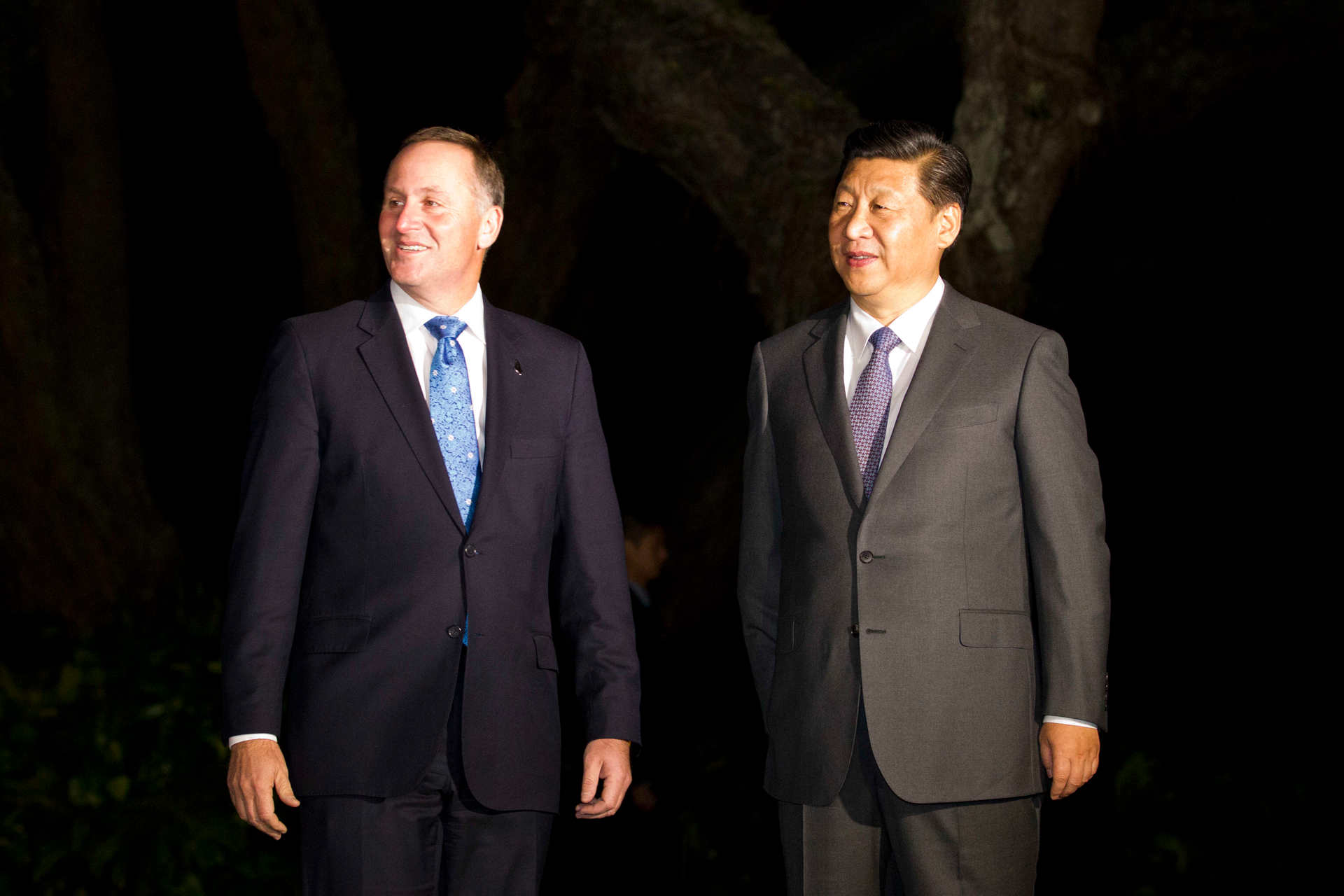 Former Prime Minister John Key in Auckland with President Xi Jinping during a visit in 2014. Photo / Greg Bowker