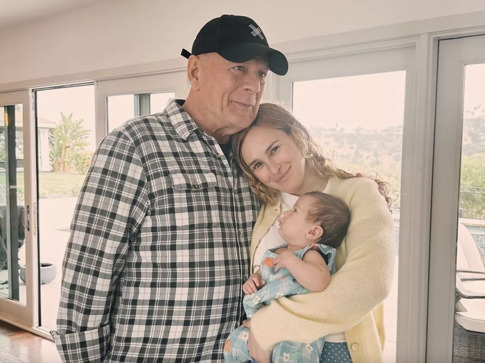 Bruce Willis and his daughter Rumer and granddaughter Louetta. Photo / Instagram @rumerwillis