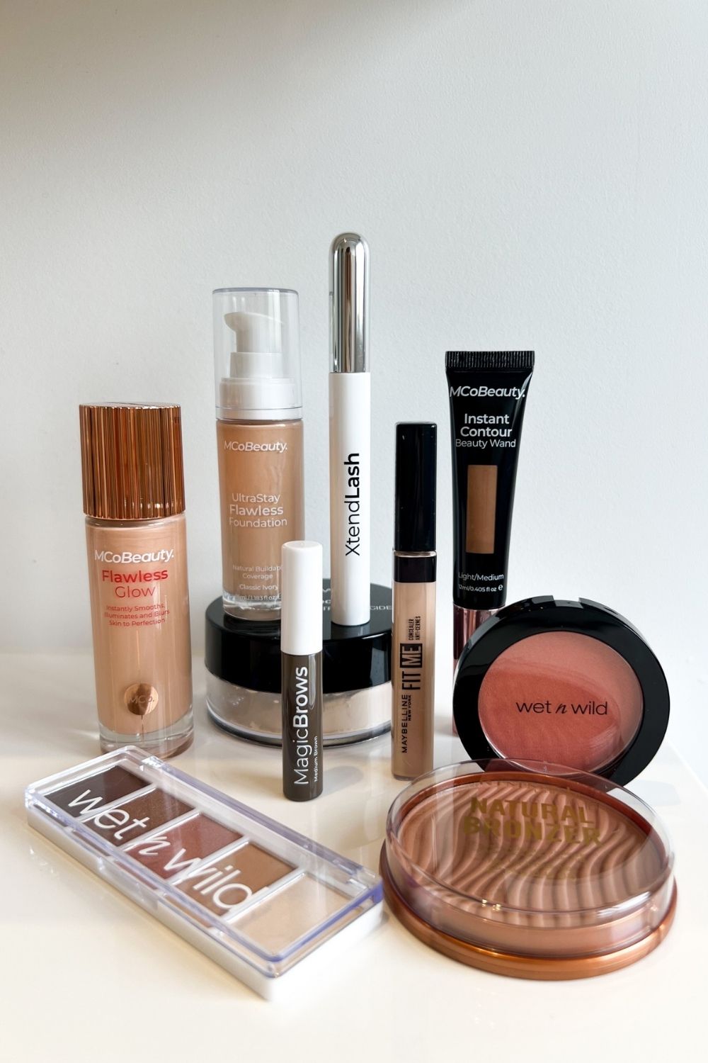 Ashleigh’s supermarket makeup picks extended to two Charlotte Tilbury dupes, a tubing mascara, peach-hued blush and more. Photo / Ash Cometti