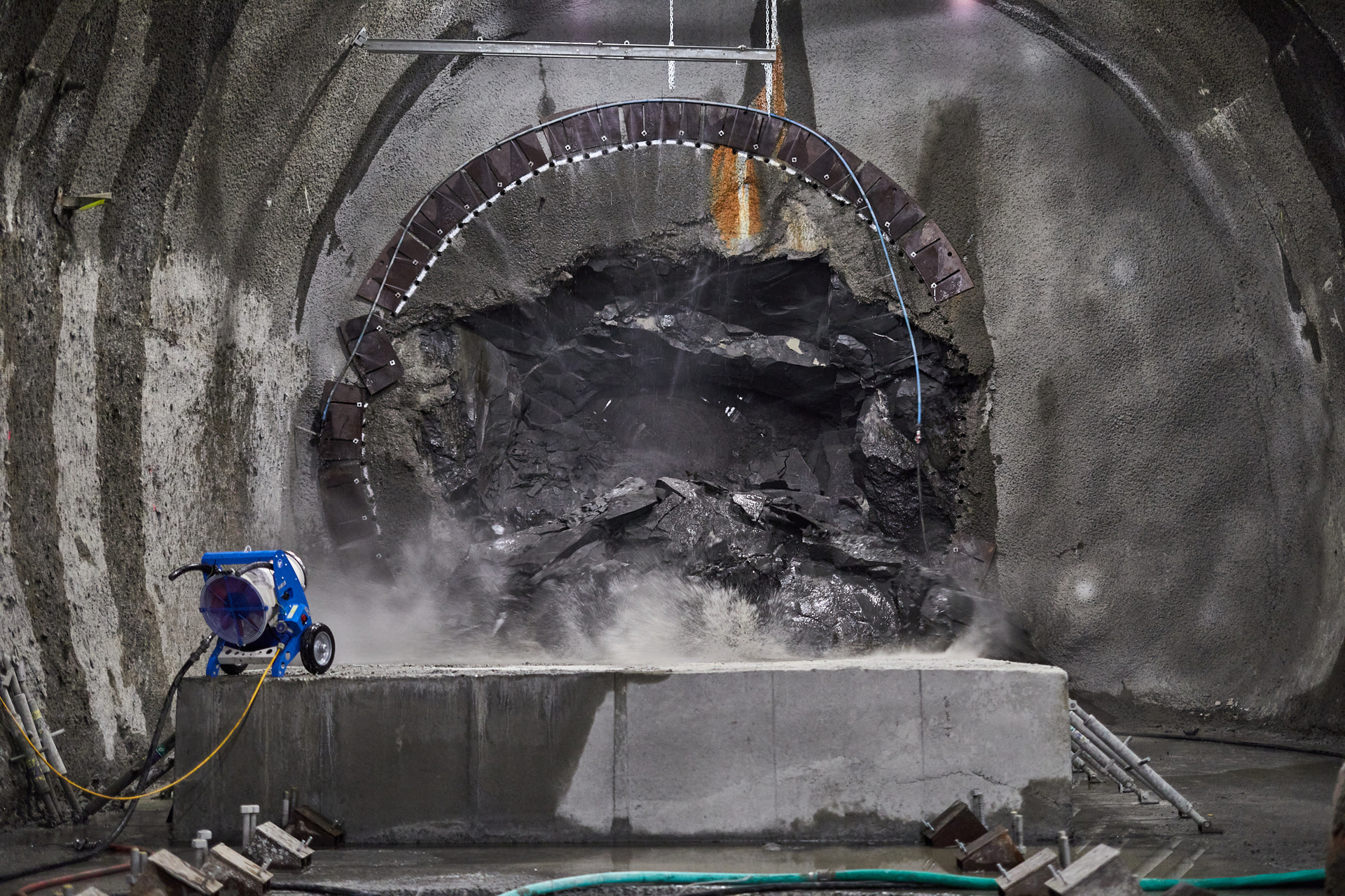 The tunnel boring machine known as Dame Whina Cooper breaks through at the Karangahape Station in October 2021. Photo / CRL Limited, File