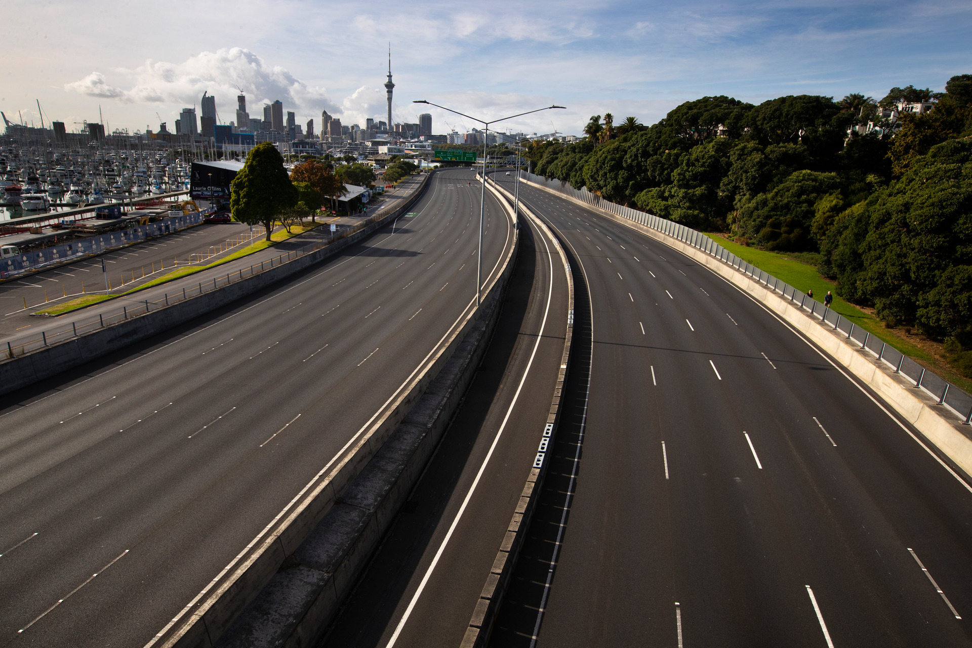 Level 4 lockdown virtually emptied Auckland's motorways of traffic. Photo / Brett Phibbs 