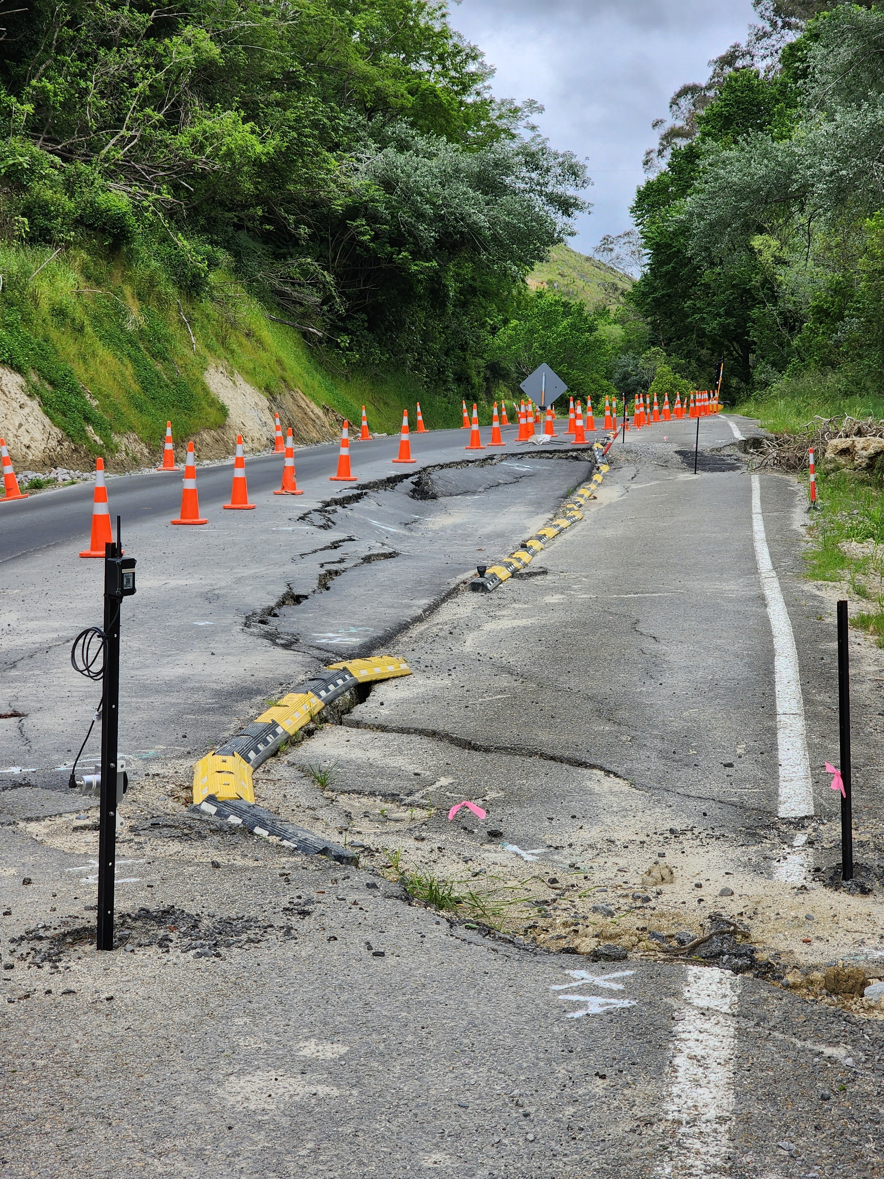 The section of State Highway 2 at White Pine Bush that contractors plan to have back to two lanes by Christmas.