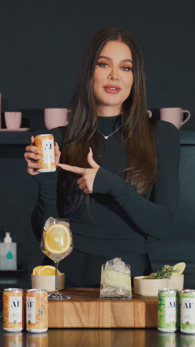 Khloé Kardashian has been promoting New Zealand alcohol-free drinks brand AF on Instagram. Photo / @khloekardashian