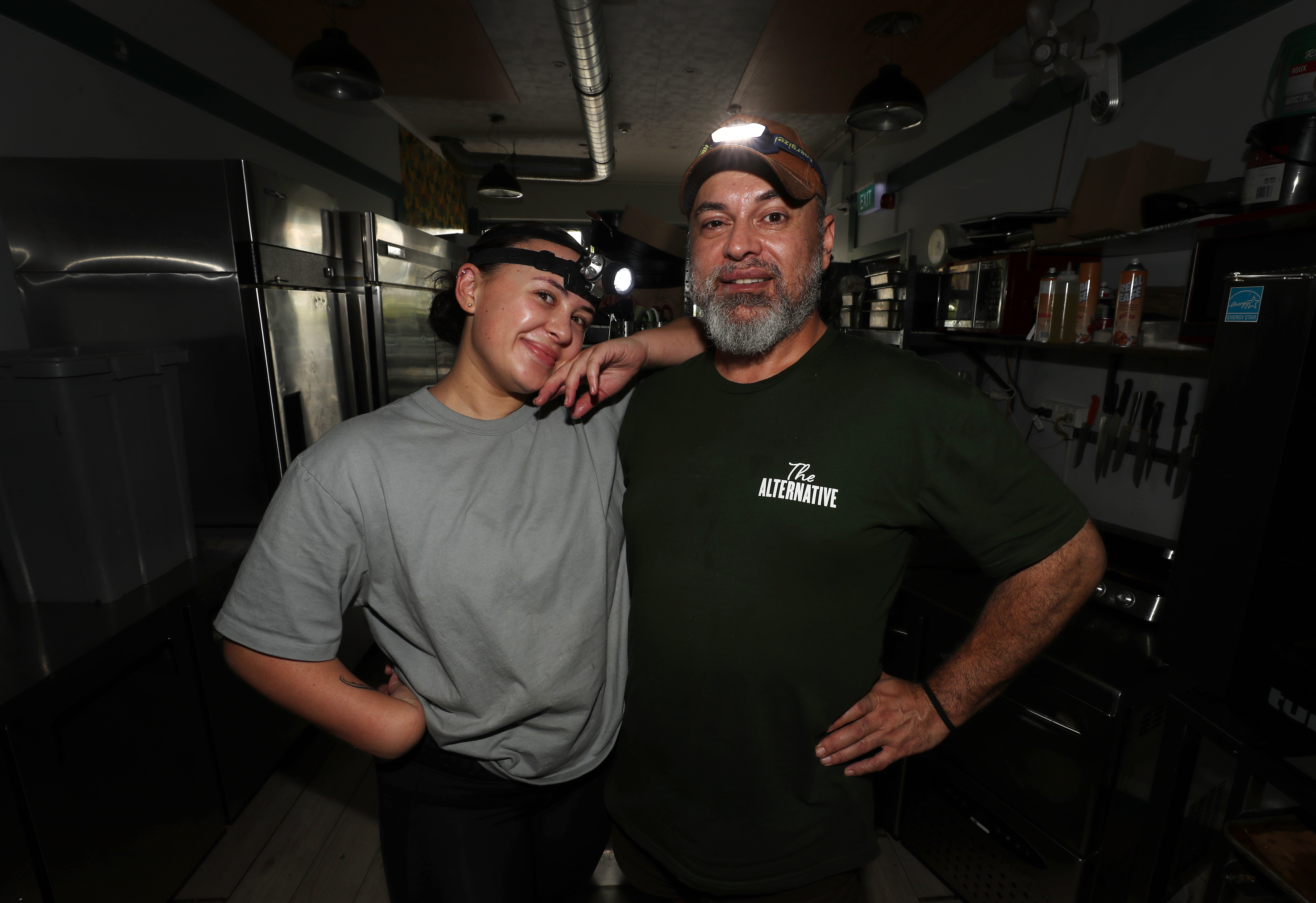 Hello Pickle workers Fynlee Connew and Ash Tadman were doing a deep-clean with head torches on. Photo / Michael Cunningham 