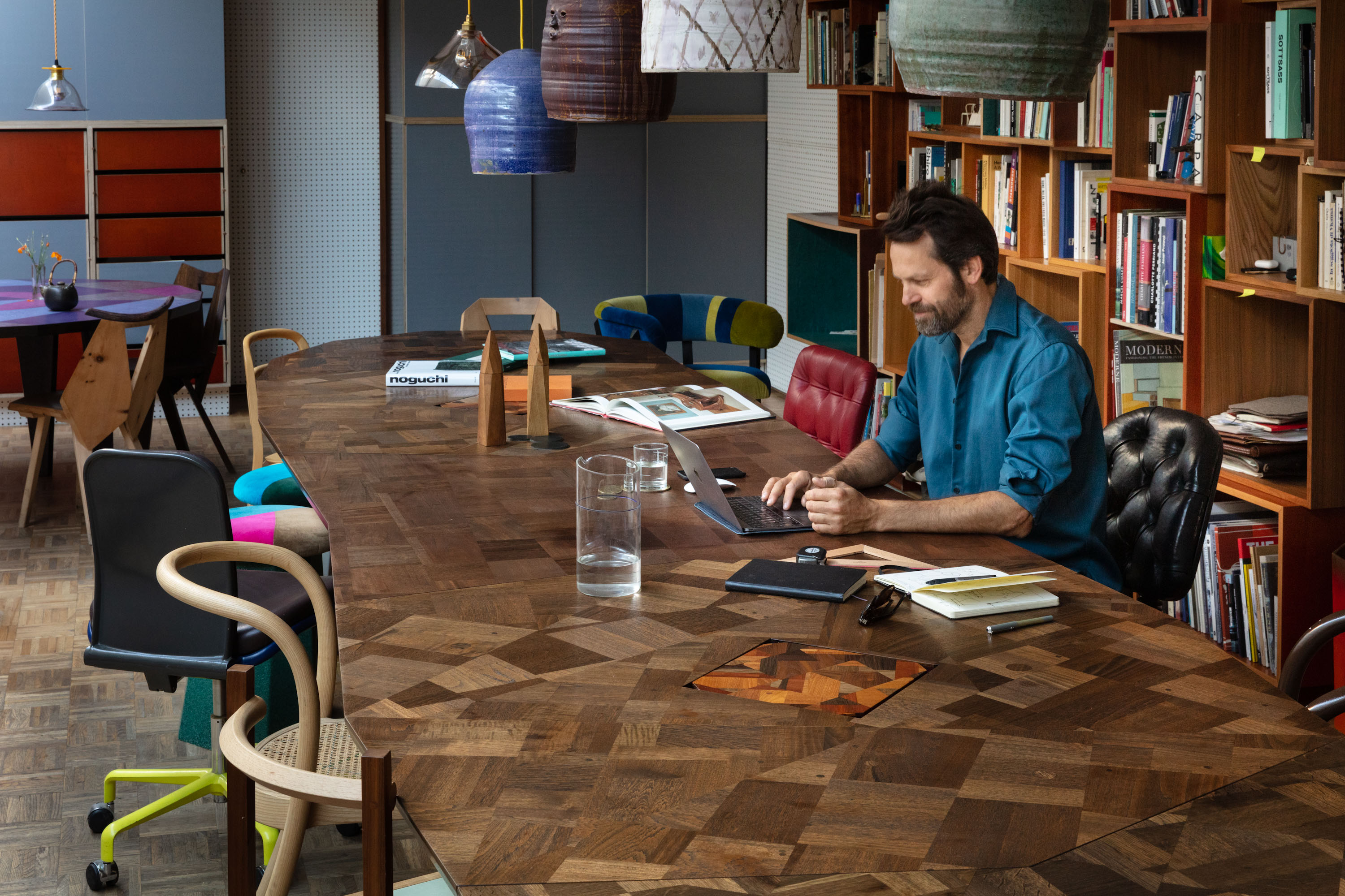 Martino Gamper in his London studio. Photo / Angus Mill