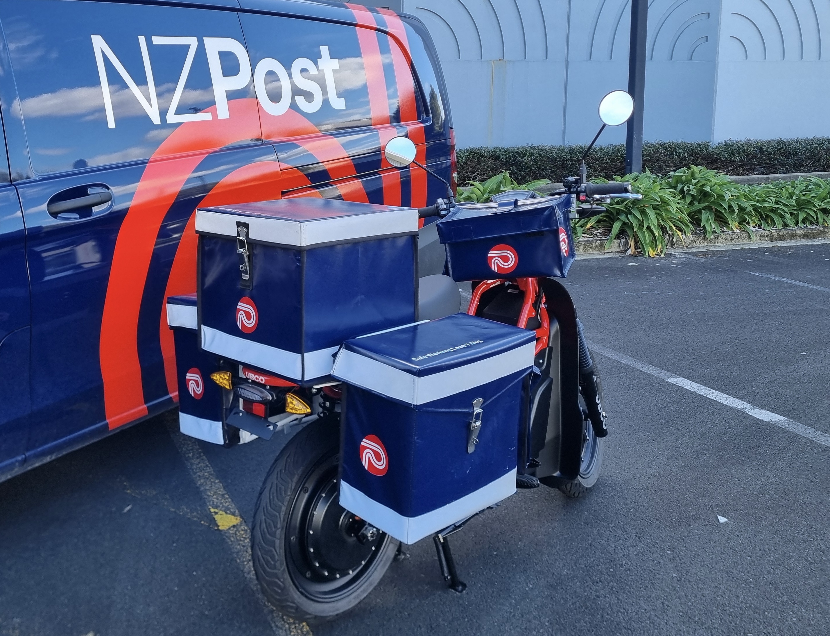 One of the Ubco e-motorbikes NZ Post is trialling.
