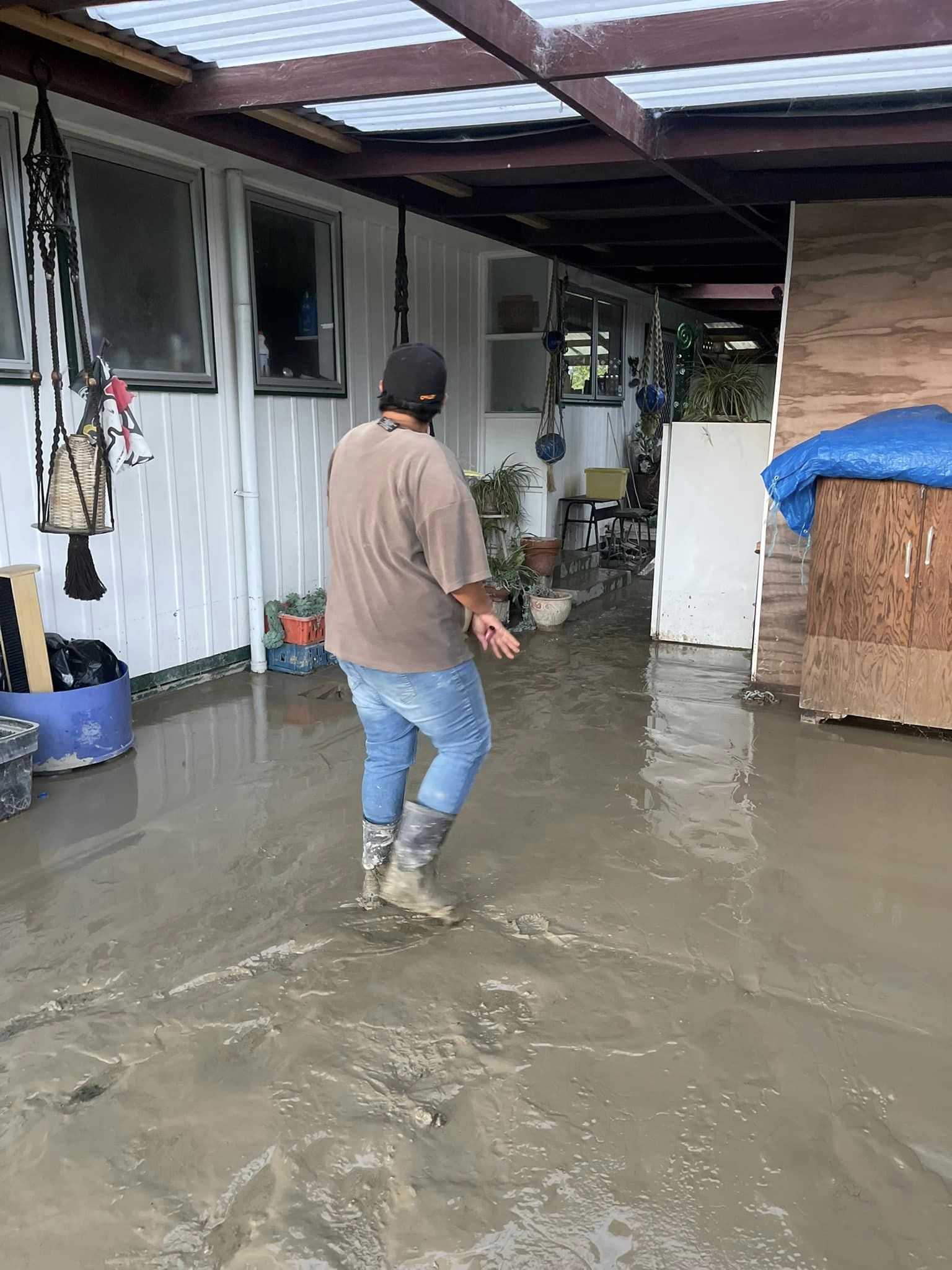 People in Te Karaka were stuck on a hill for 27 hours waiting for help. Photo / Supplied