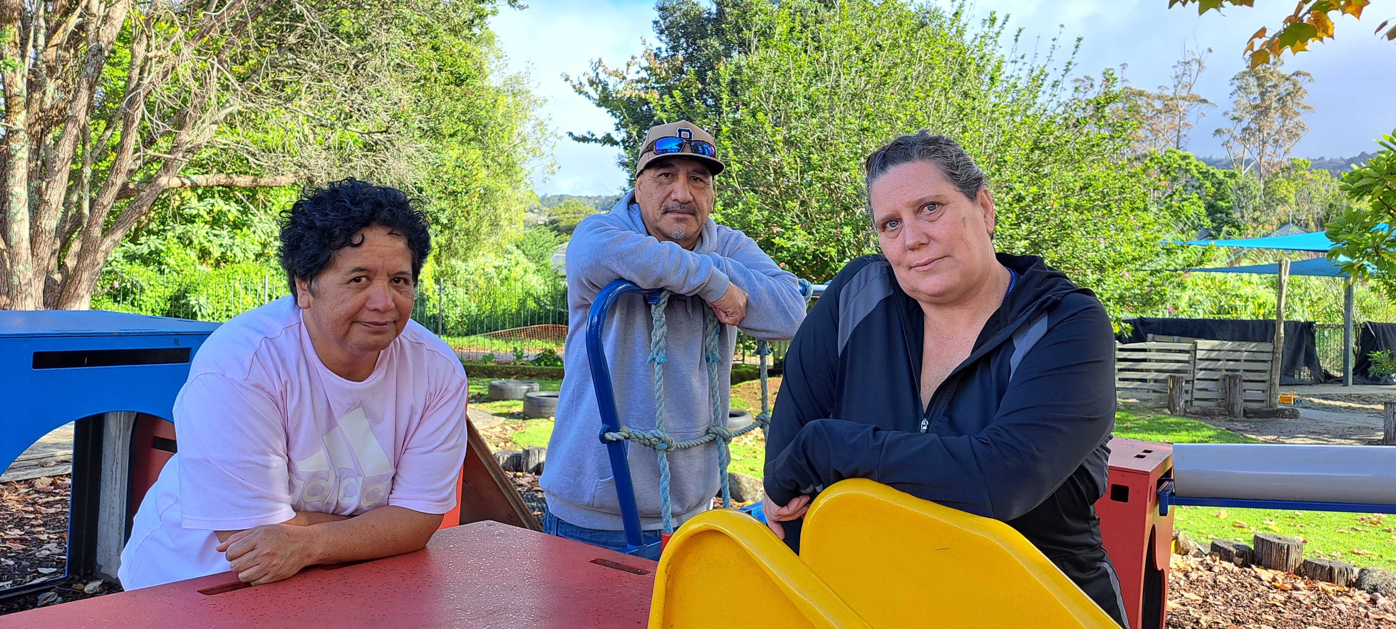 Whangārei Childcare Centre is closing after 50 years of operation. Pictured here are senior teachers Ena Mahanga (left) and Karen Croasdale  (right) with teacher Joe Mahanga. Photo / Brodie Stone
