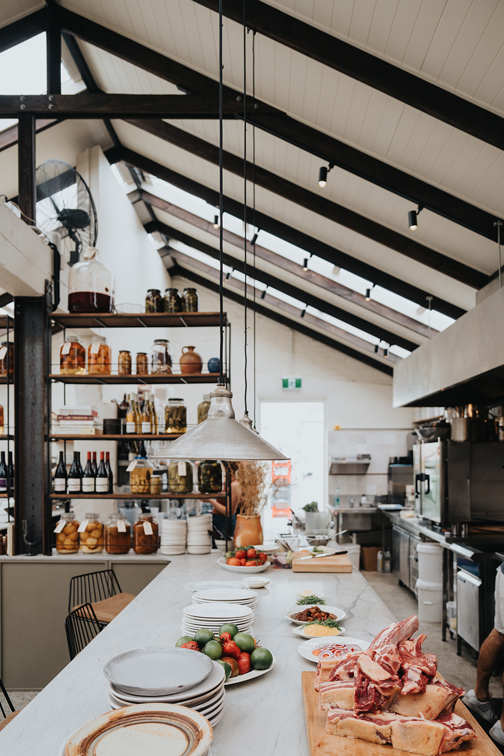 Helensville's The Butcher Baker has a farm-to-table dining ethos, with a seasonal menu that currently spans crayfish tortellini, wood-fired fish, and charred brocolli. Photo / Vincent Wu