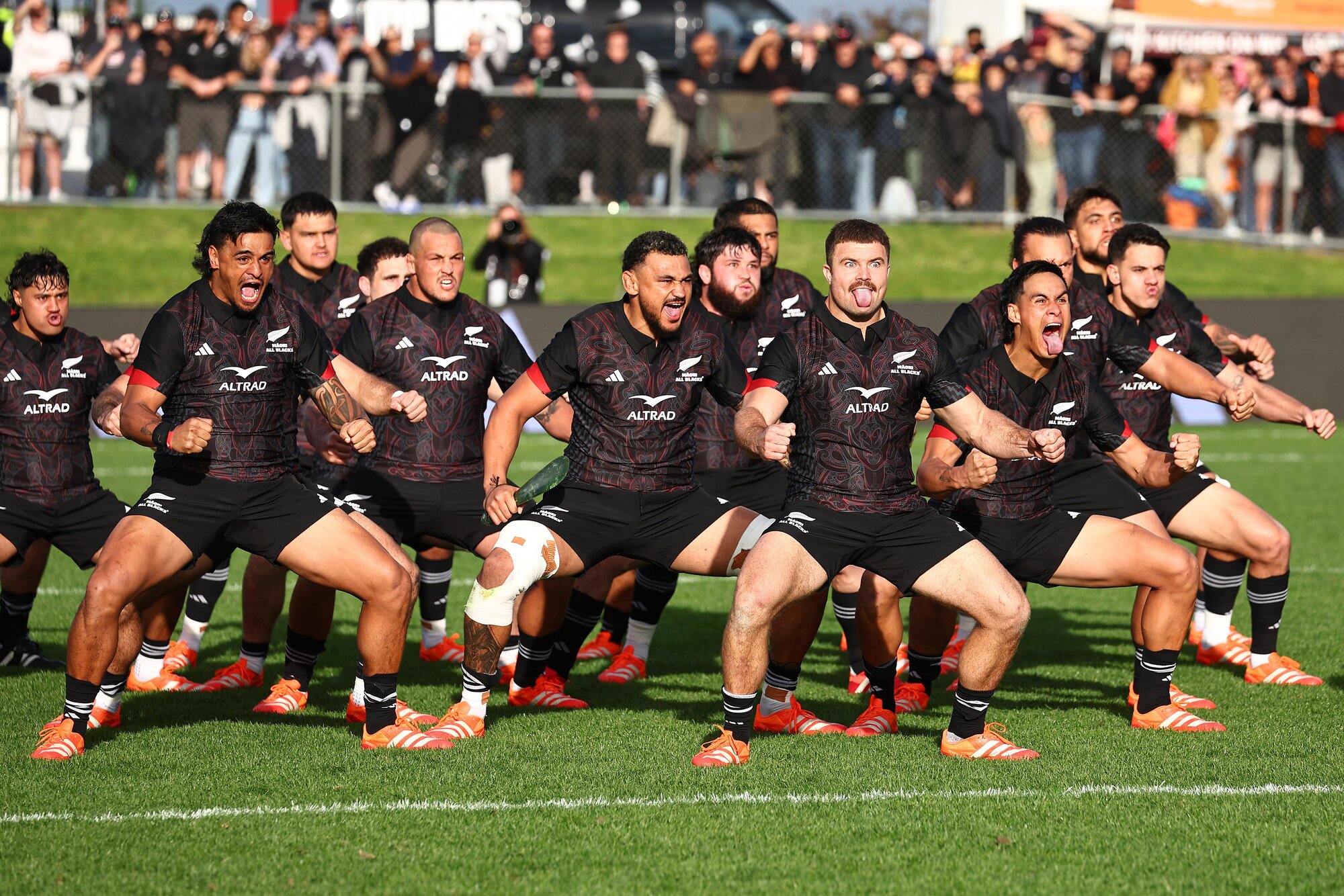 A rousing haka to start the game was followed by a nail-biting battle between Scotland and the Māori All Blacks at Semenoff Stadium on Saturday. Photo / Dave Rowland - Getty Images