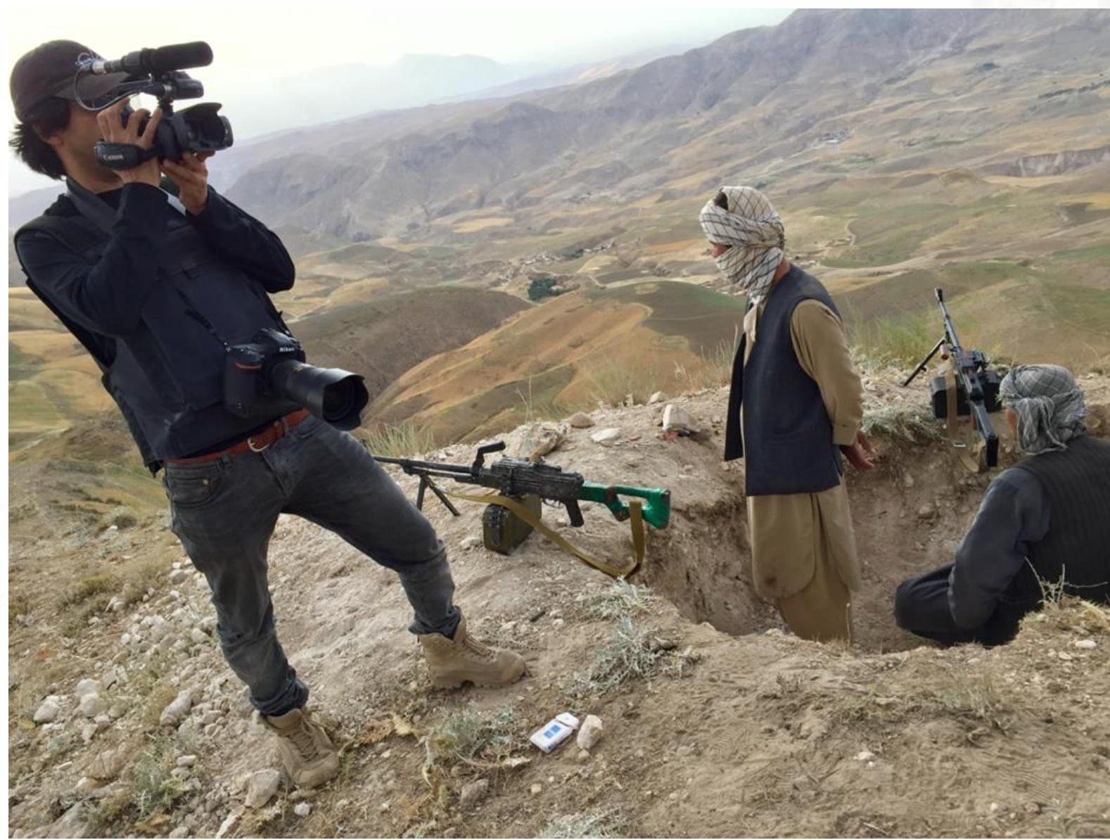 Massoud Hossaini films anti-Taliban force positions in Balkh province last year before the fall of Kabul. Photo / Lynne O'Donnell
