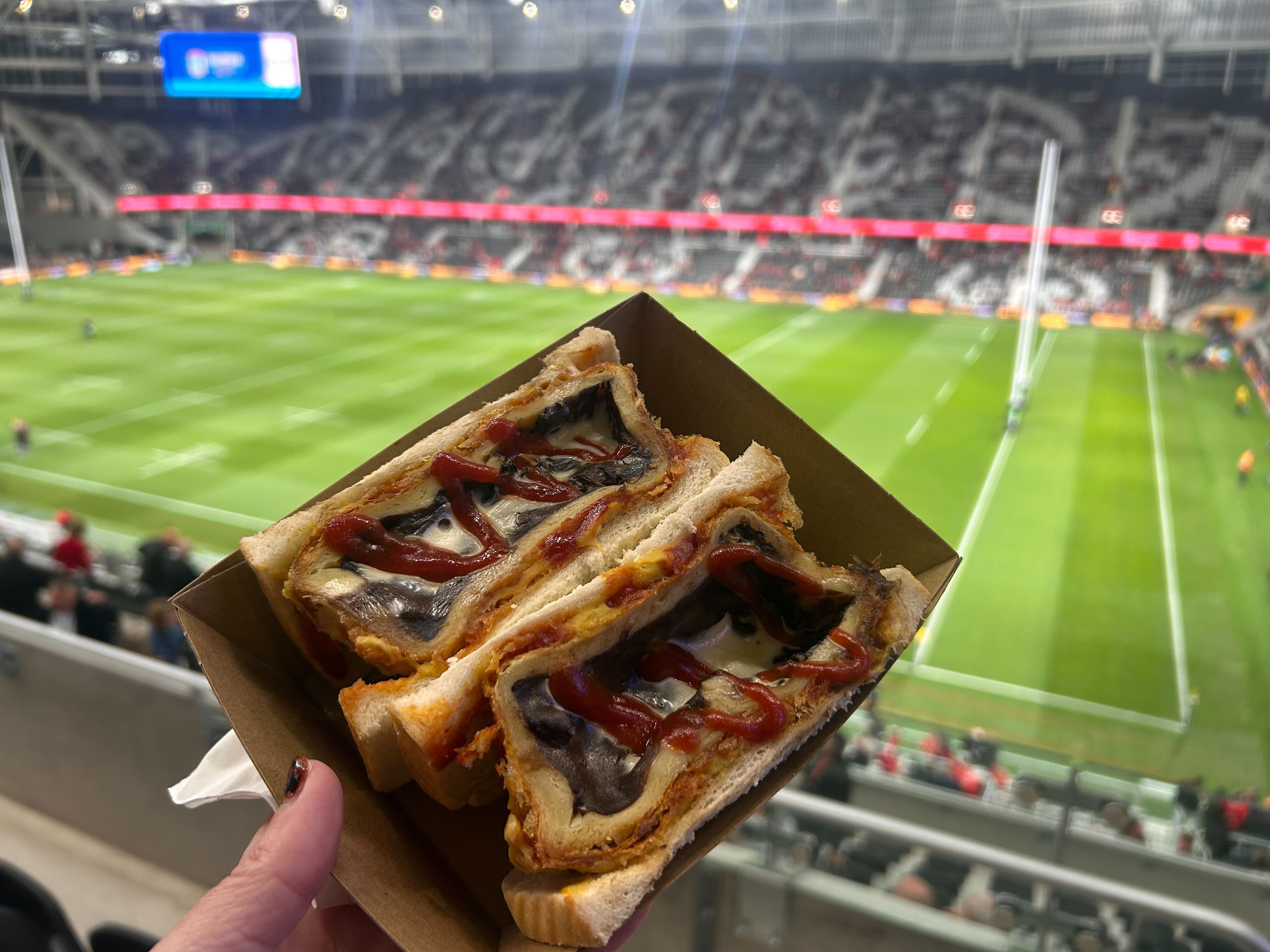 Inati's steak and cheese fried pie sandwich for $17. Photo / Claire Sherwood