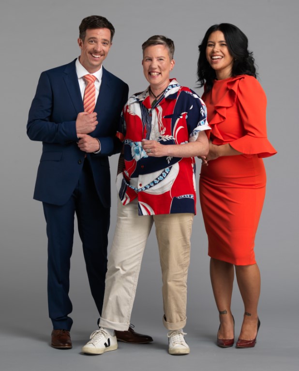 Eli Matthewson, Karen O'Leary and Courtney Dawson will join Paddy Gower on his show. Photo / Warner Bros. Discovery