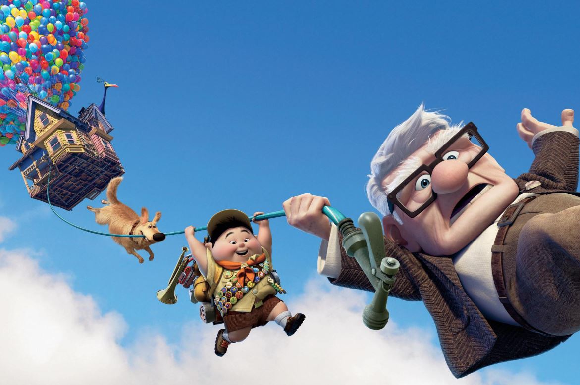 Up (2009). For kids: Carl is sad, but look at the talking dogs! For adults: We leave this life as we came in – alone. Photo / Supplied