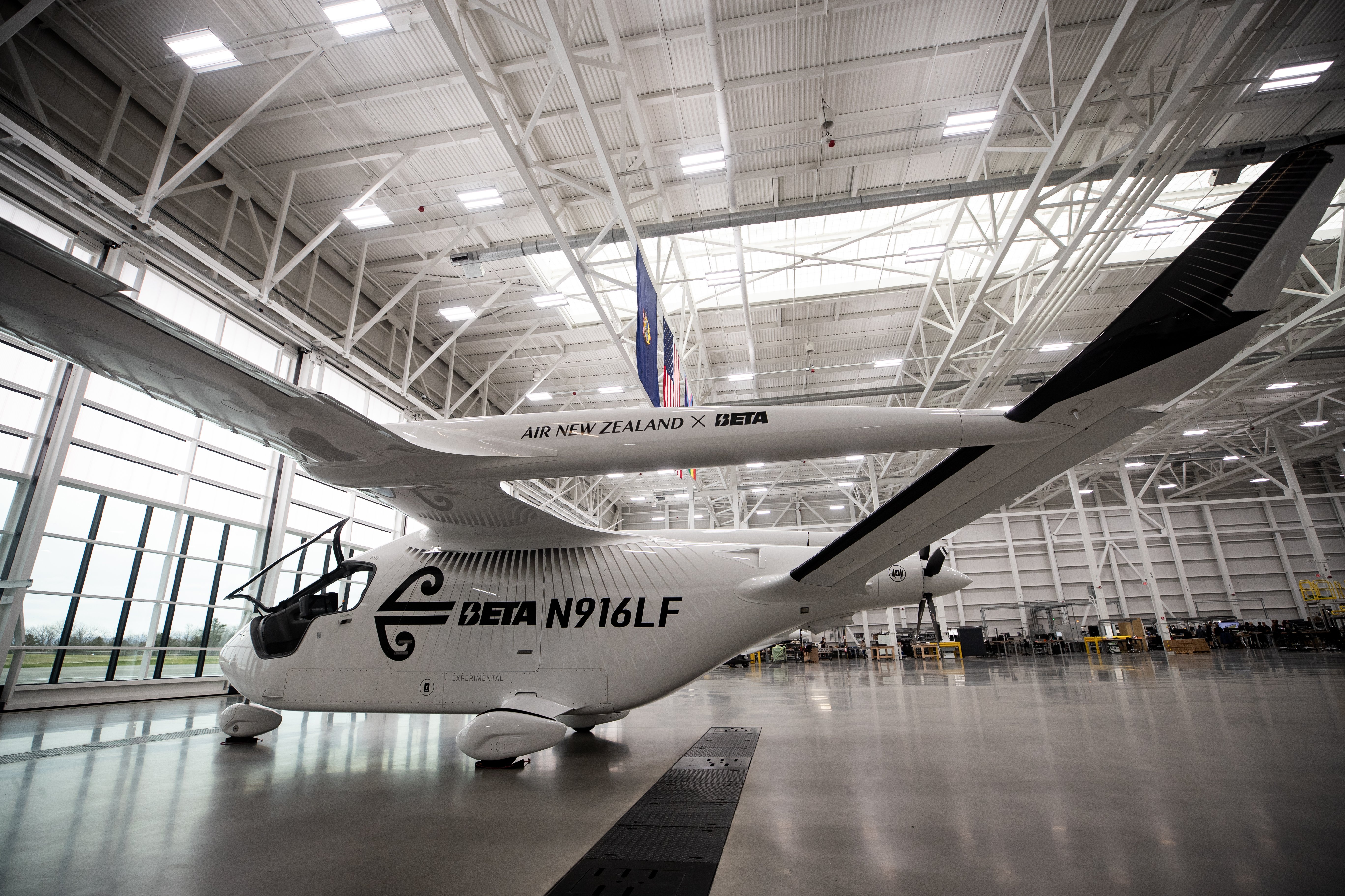 After a trial programme in New Zealand, the battery-powered Beta Alia aircraft will initially carry cargo for NZ Post. Photo / Dean Purcell