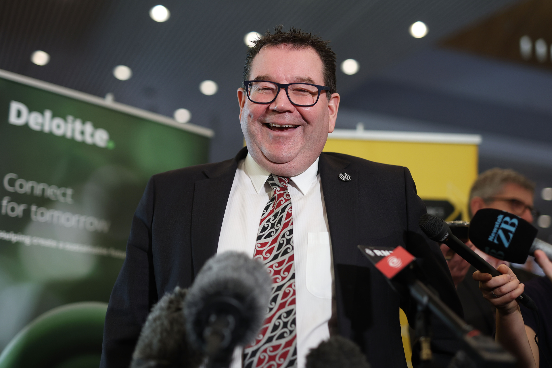Deputy PM Craig Robertson speaks at a Chamber of Commerce breakfast at Te Papa in Wellington. Photo / Marty Melville