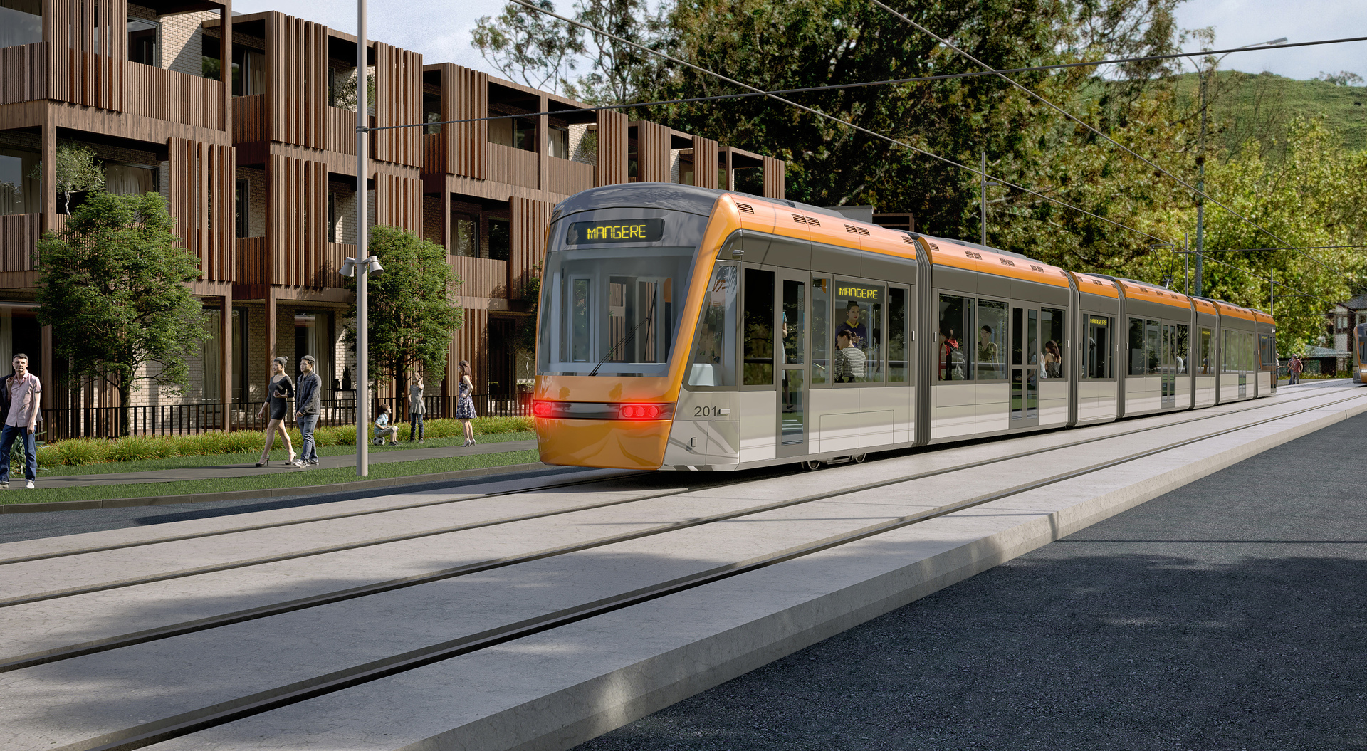 Artist's impression of light rail in Auckland. Photo / Supplied