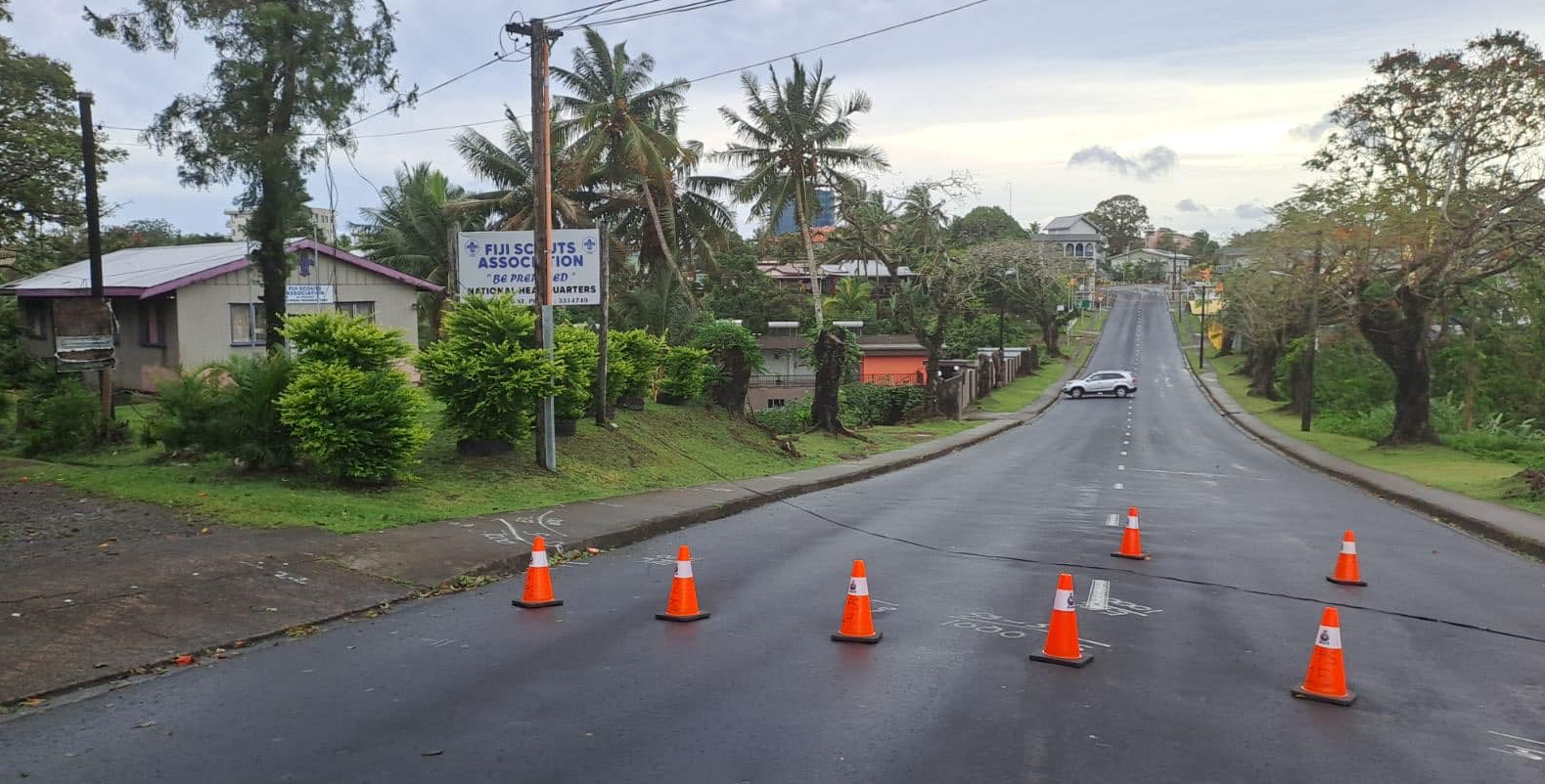 Members of the public in Fiji are being urged to stay off the roads as emergency staff work to clear roads of debris. Photo / Fiji National Disaster Management Office
