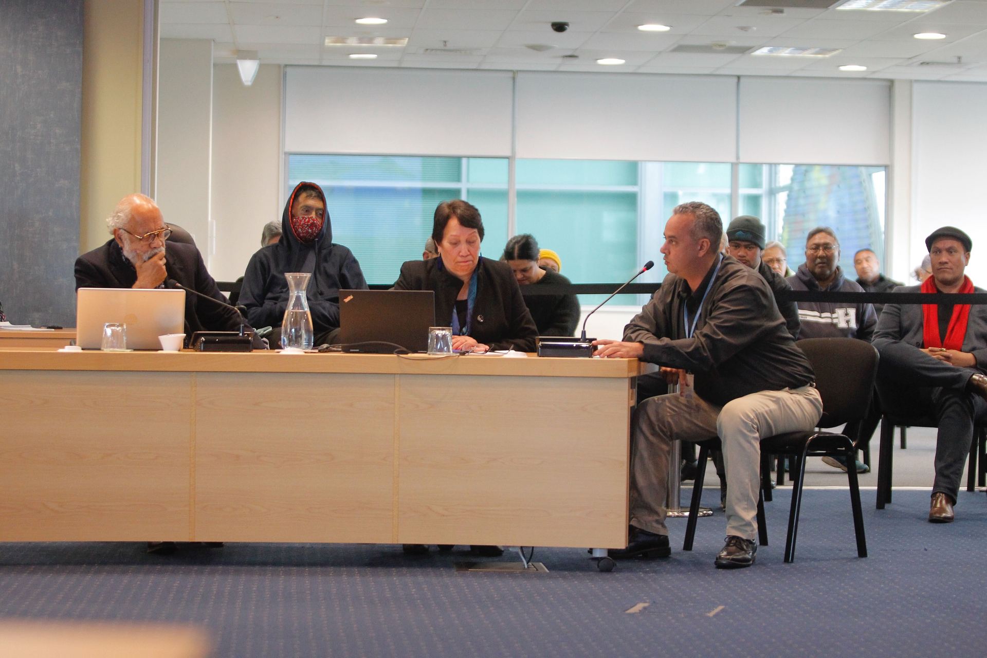 Buddy Mikaere, Matire Duncan and Carlo Ellis spoke passionately in favour of establishing a Māori ward. Photo / George Novak