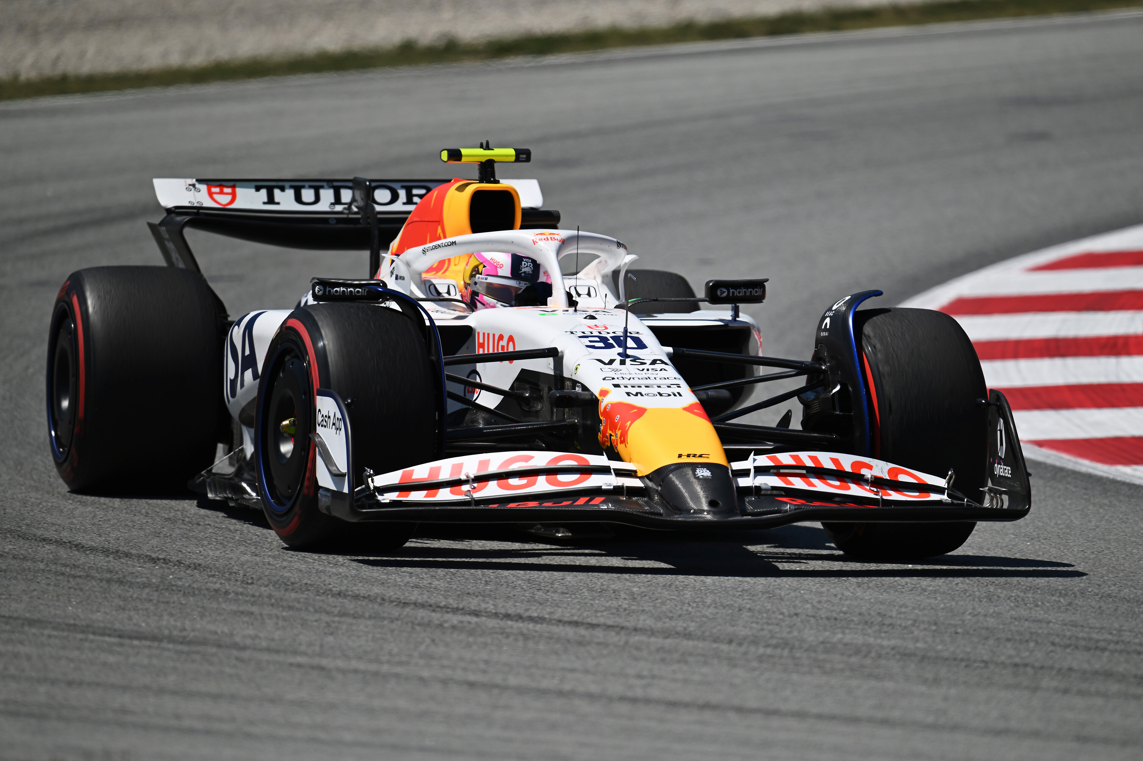 Liam Lawson in practice for the Spanish Grand Prix. Photo / Red Bull