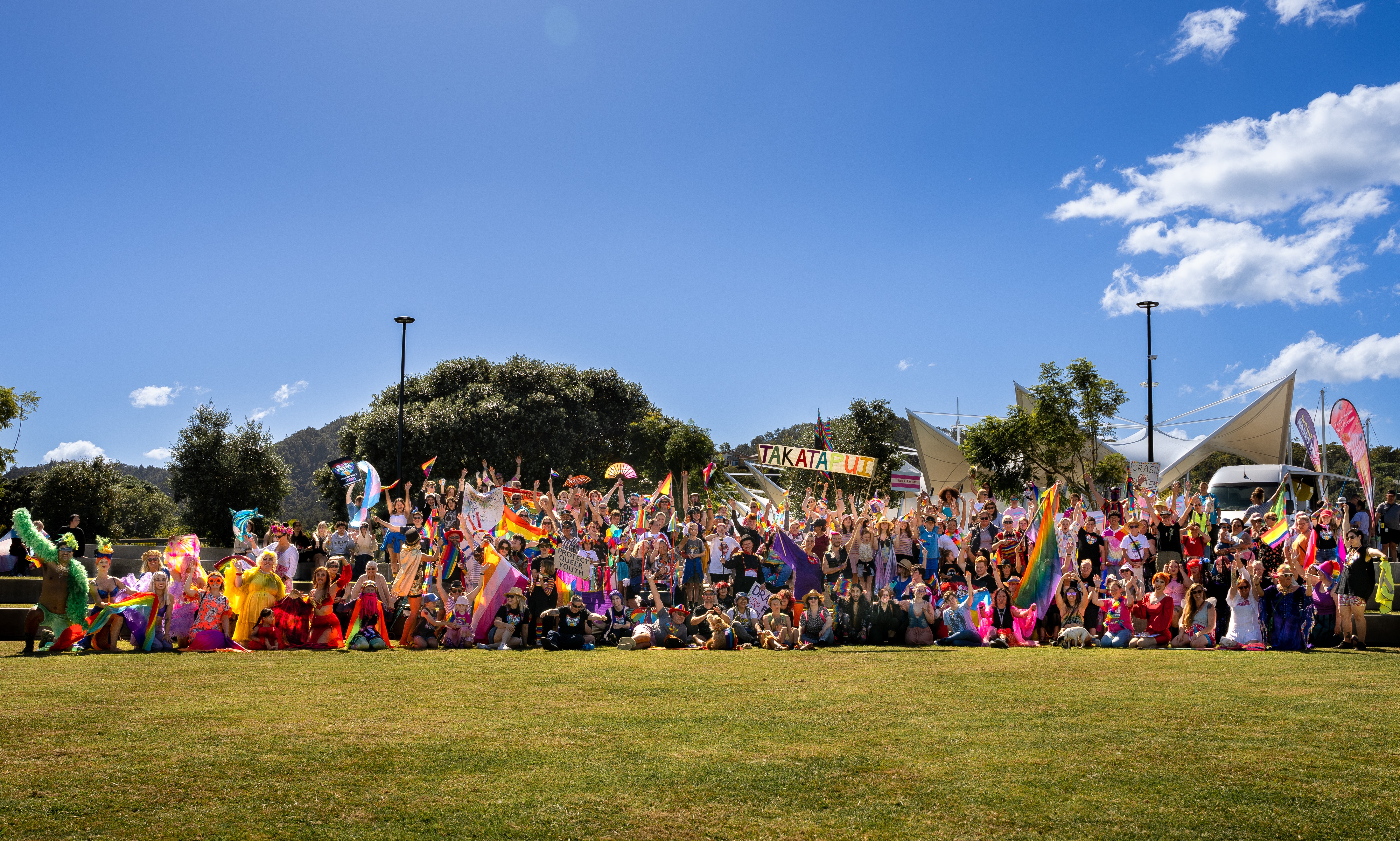 About 150 took part in the inaugural Whangarei Pride Parade in 2023, organisers are hoping this year's event will be even bigger. Photo / Coastal Creative