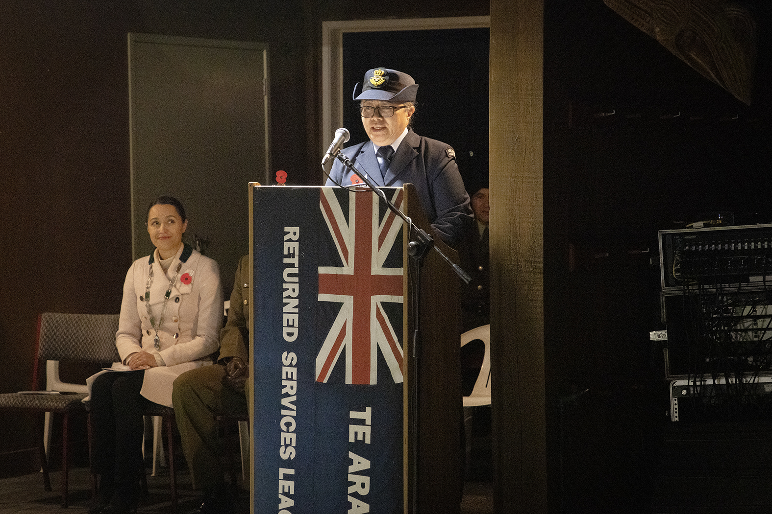 Dawn service guest speaker Squadron Leader Poihaere Knight. Photo / Andrew Warner