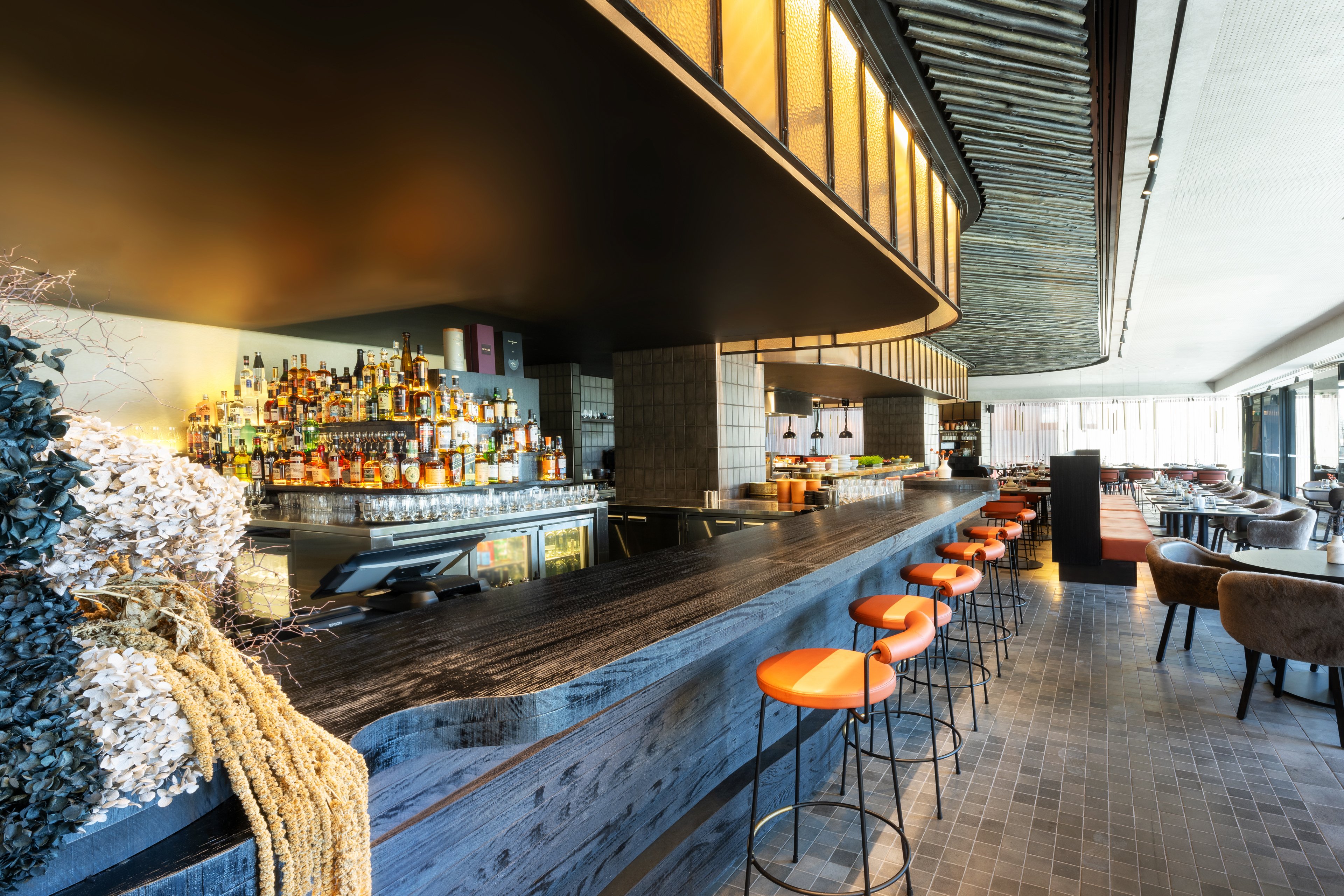 Through the bar and into the dining room at Advieh, Gareth Stewart's new restaurant at the InterContinental Auckland. Photo / Supplied