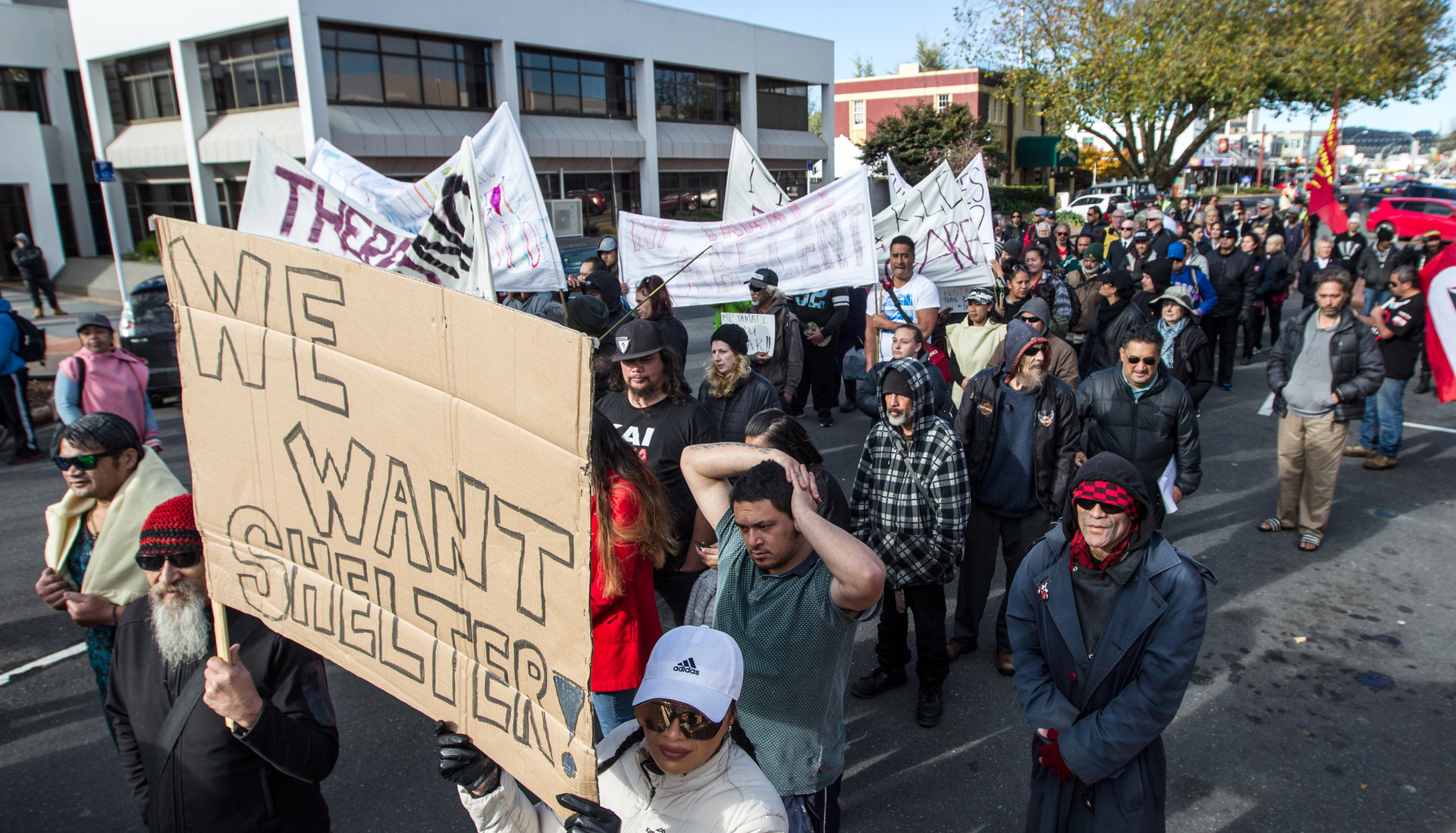 Hikoi for homeless - rallying for a night shelter. Photo/Stephen Parker