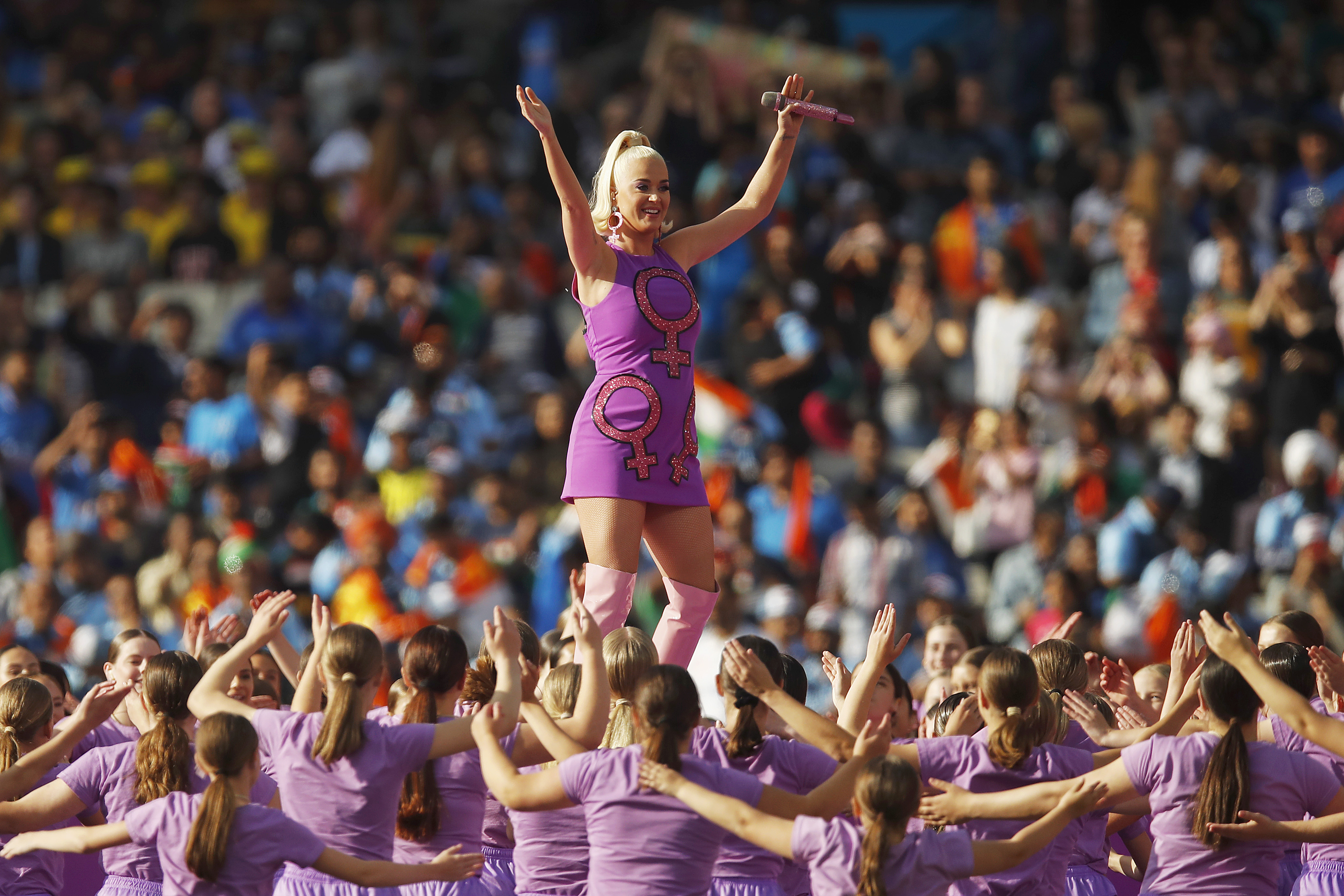 Katy Perry performed at the Women's T20 Cricket World Cup Final match between India and Australia at the Melbourne Cricket Ground on March 8. Photo / Getty Images