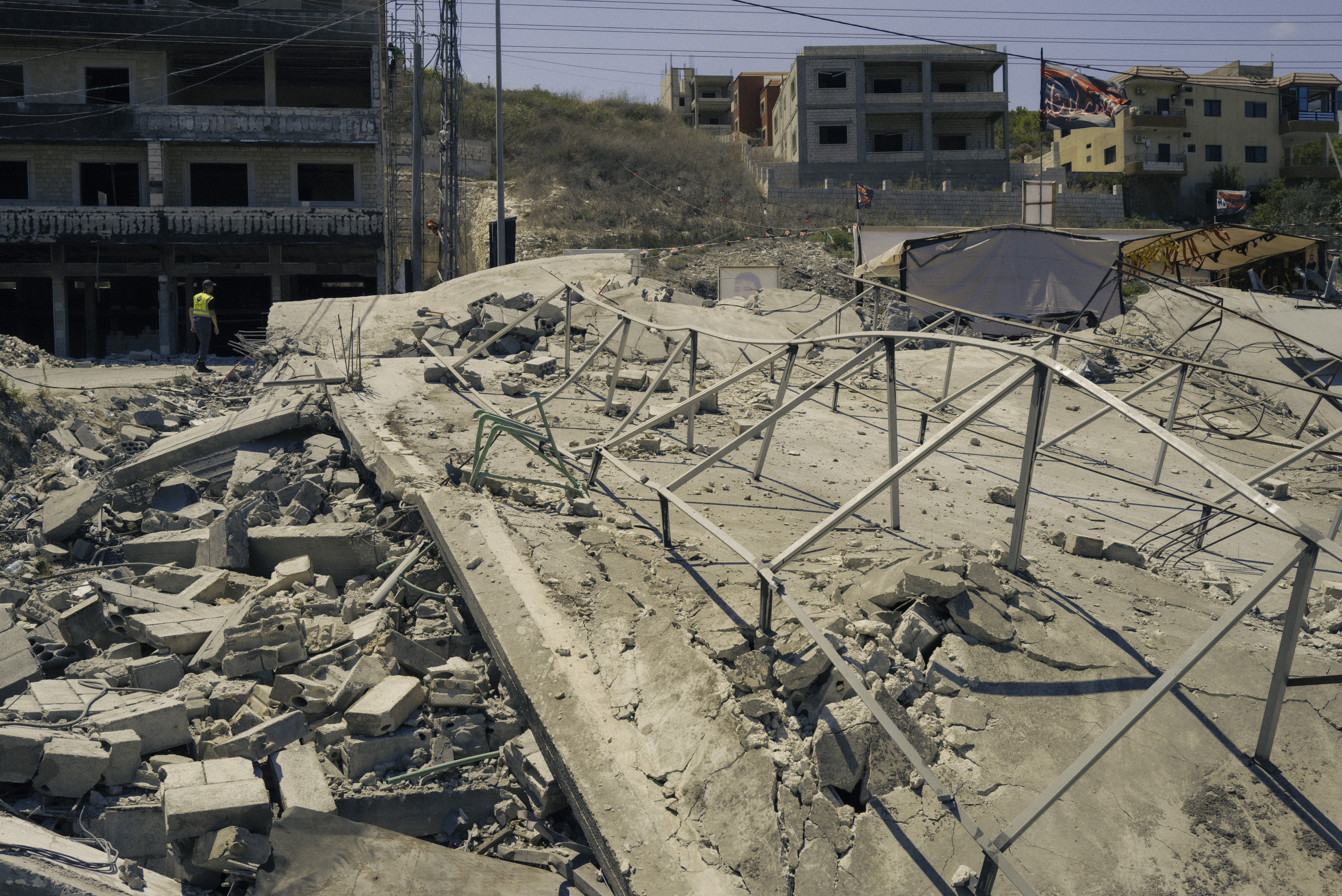 A member of Lebanon’s civil defence force walks near the site of a strike in June on the town of Wadi Jilo in southern Lebanon on August 4. Photo / Lorenzo Tugnoli for The Washington Post