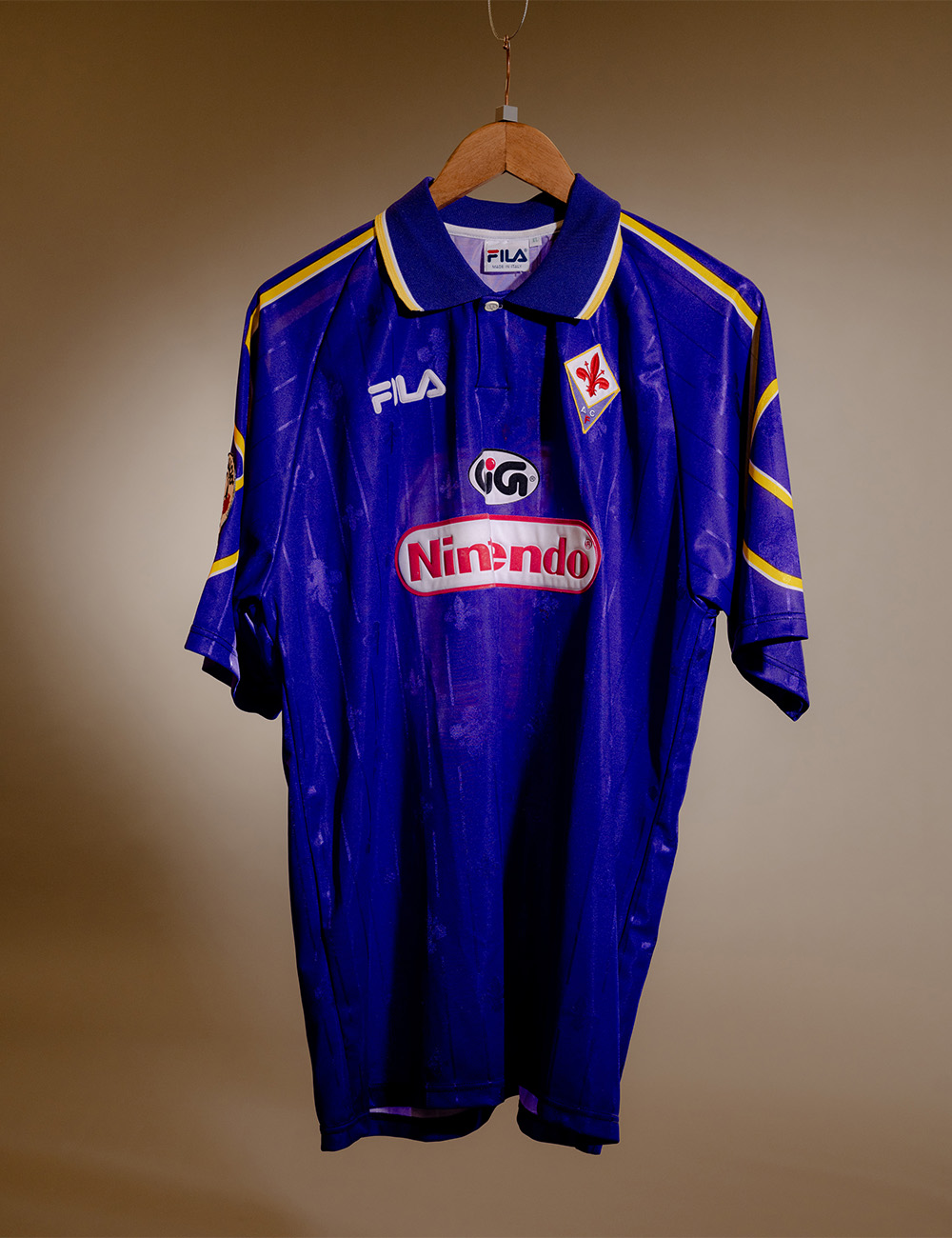 Fiorentina's deep purple home jersey from the 1997 and 1998 season. Photo / Jack Roe for The New York Times